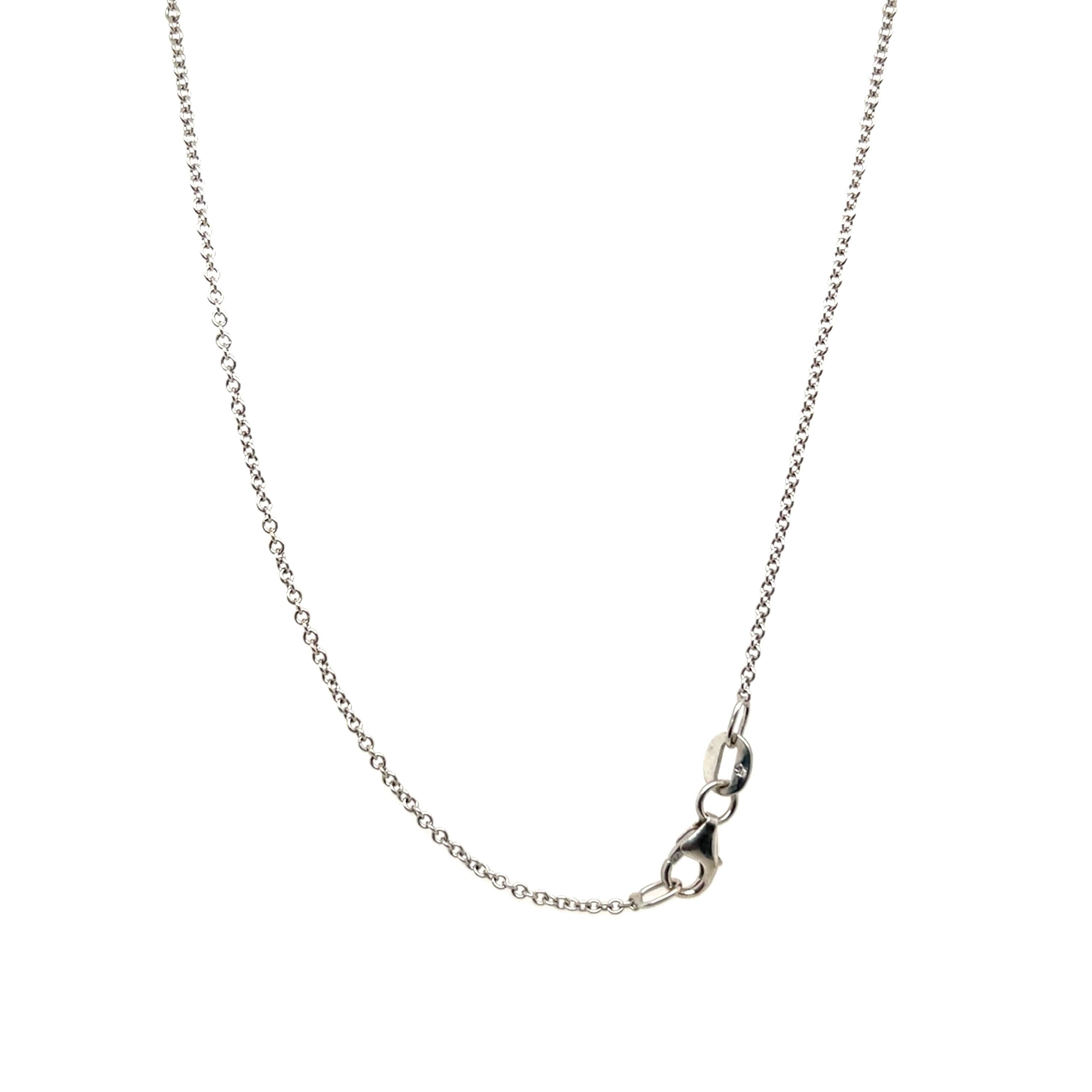 Grand pendentif cœur F/VS en or blanc 18 carats et chaîne en or blanc avec diamants 0,60 carat en vente 2