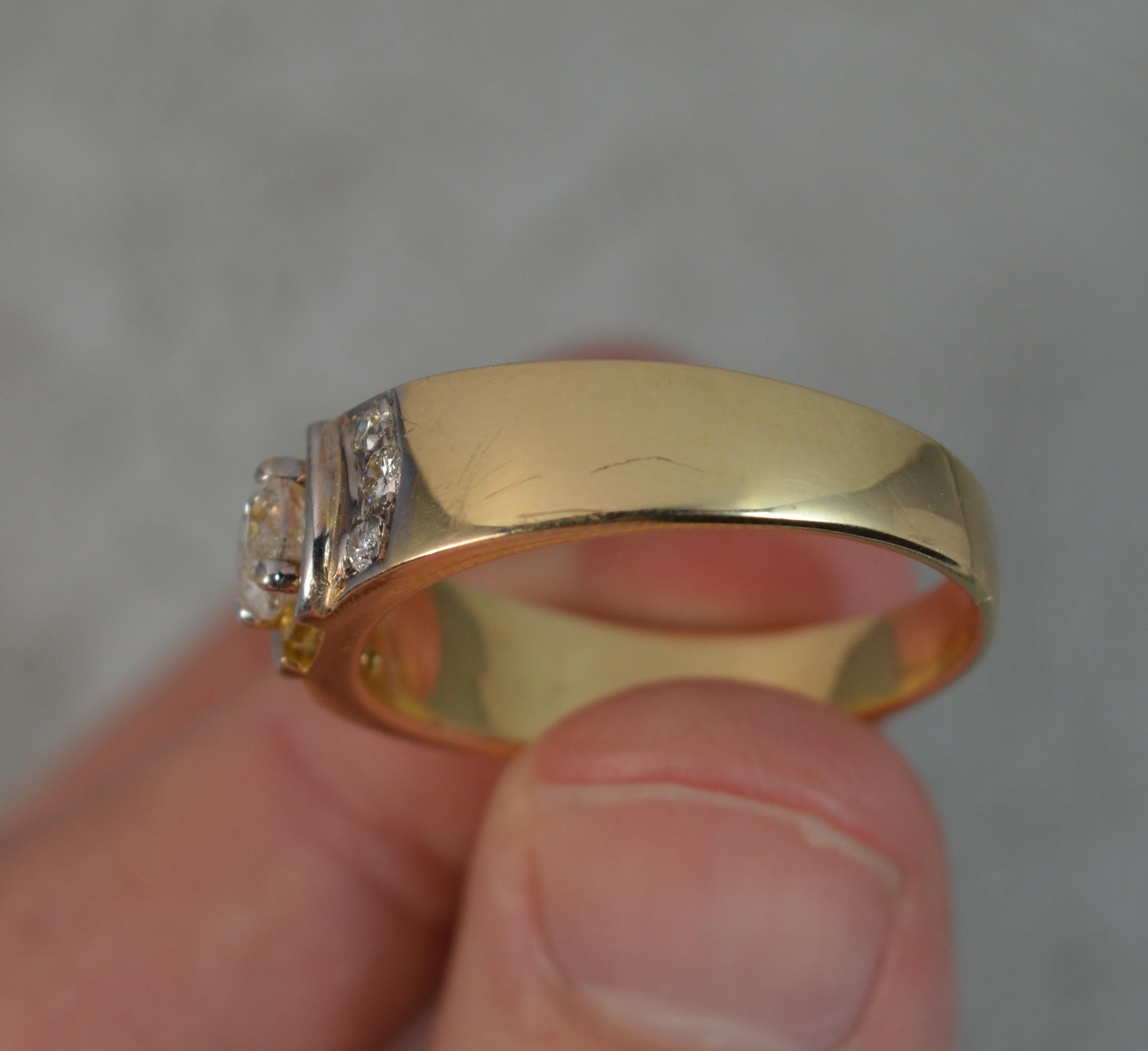 Contemporary Large 0.75 Carat Diamond 9 Carat Gold Ring