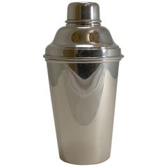 Vintage Large '1 1/2 Pint' English Art Deco Silver Plate Cocktail Shaker with Ice Breake
