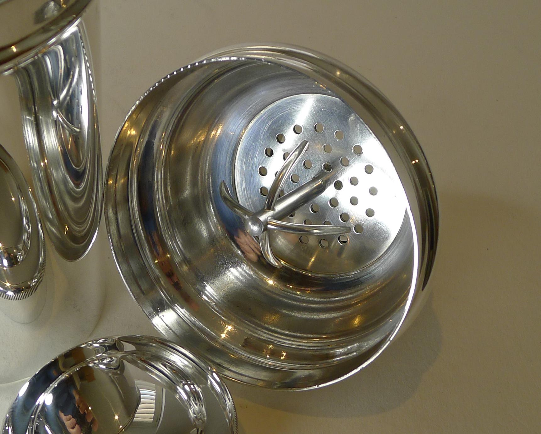 Large 1 1/2 Pint Silver Plated Cocktail Shaker by Suckling Ltd. c.1930 3