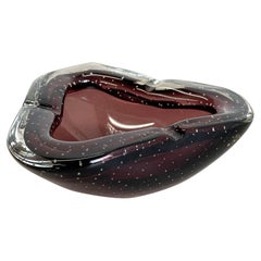 Großer Schalen-Aschenbecher aus Muranoglas mit Muschelelement, 1,2 kg