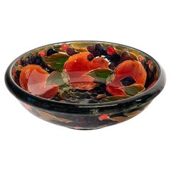 Large 10" Antique Art deco William Moorcroft "Pomegranate" Pottery Bowl 1920