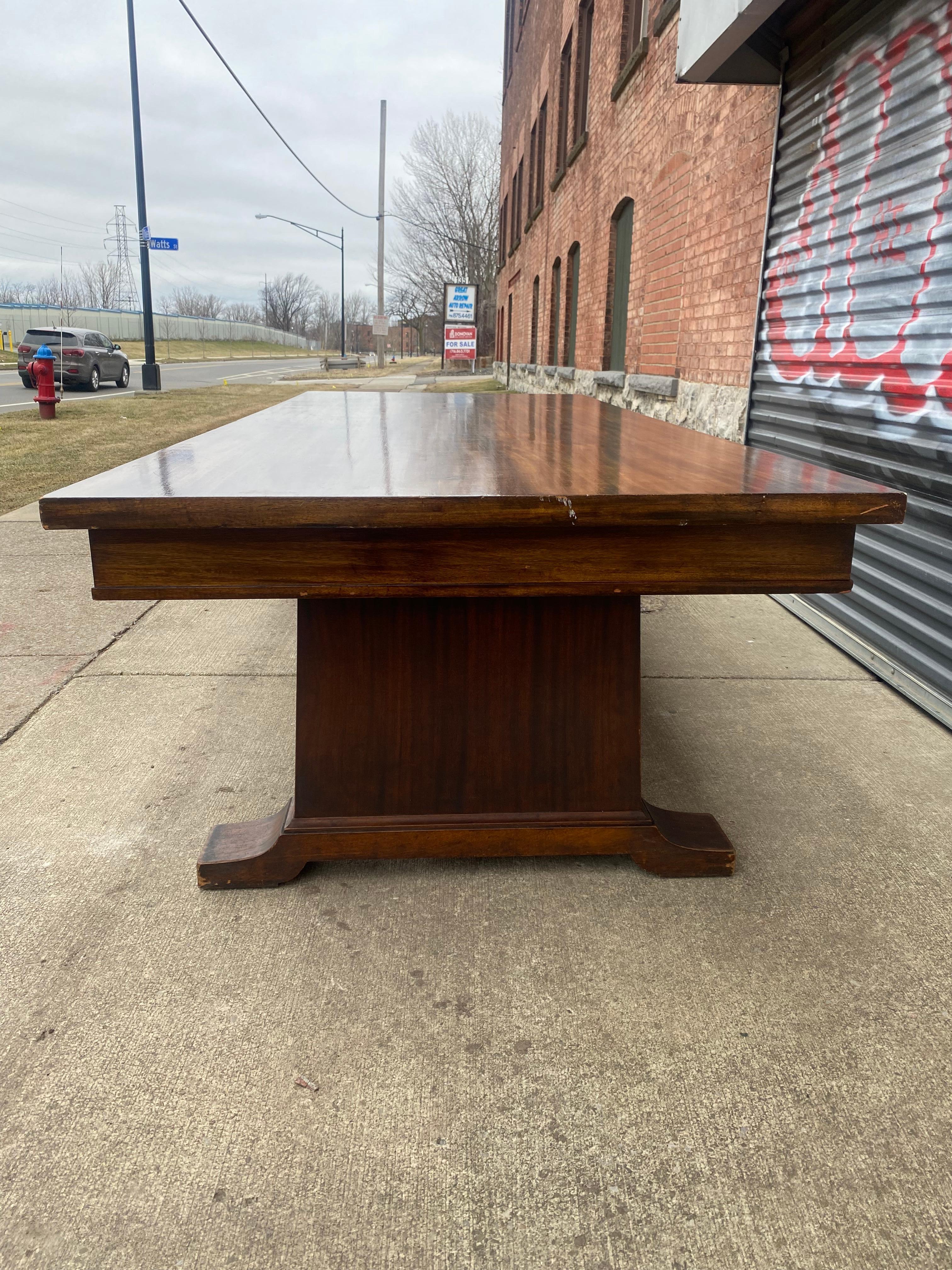 Large 10 Foot Early 20th Century Library / Dining Table, Two Drawers, Regency For Sale 5
