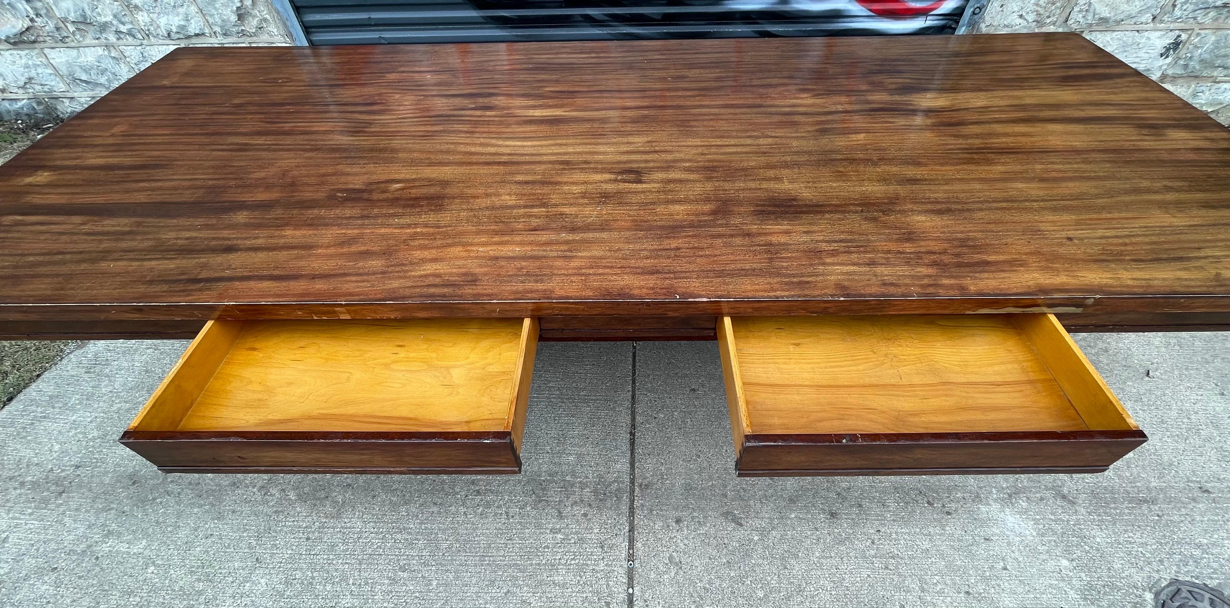 Large 10 Foot Early 20th Century Library / Dining Table, Two Drawers, Regency For Sale 10