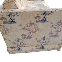 Large 10' James Mount Style Embroidered Floral Modrenist Section Sofa