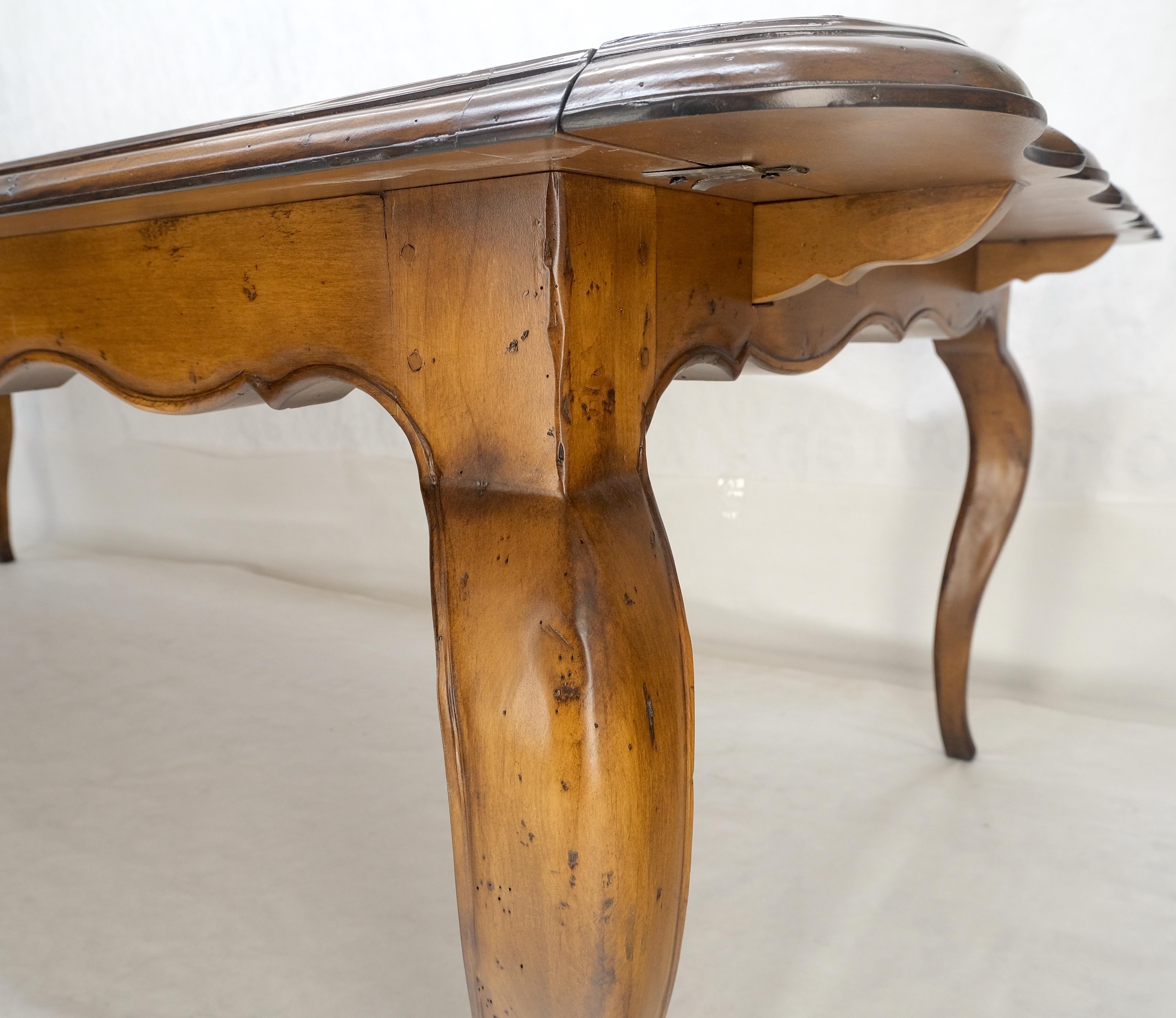 Grande table de salle à manger 10' Long French Provincial Italian Parquetry Inlayed Top MINT en vente 5