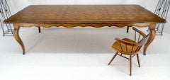 Large 10' Long French Provincial Italian Parquetry Inlayed Top Dining Table MINT