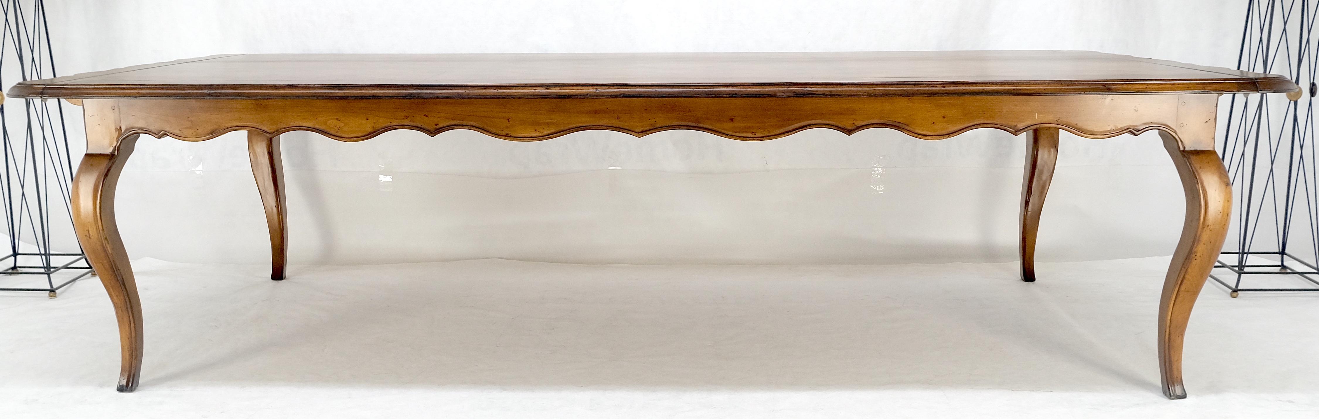 Grande table de salle à manger 10' Long French Provincial Italian Parquetry Inlayed Top MINT en vente 2