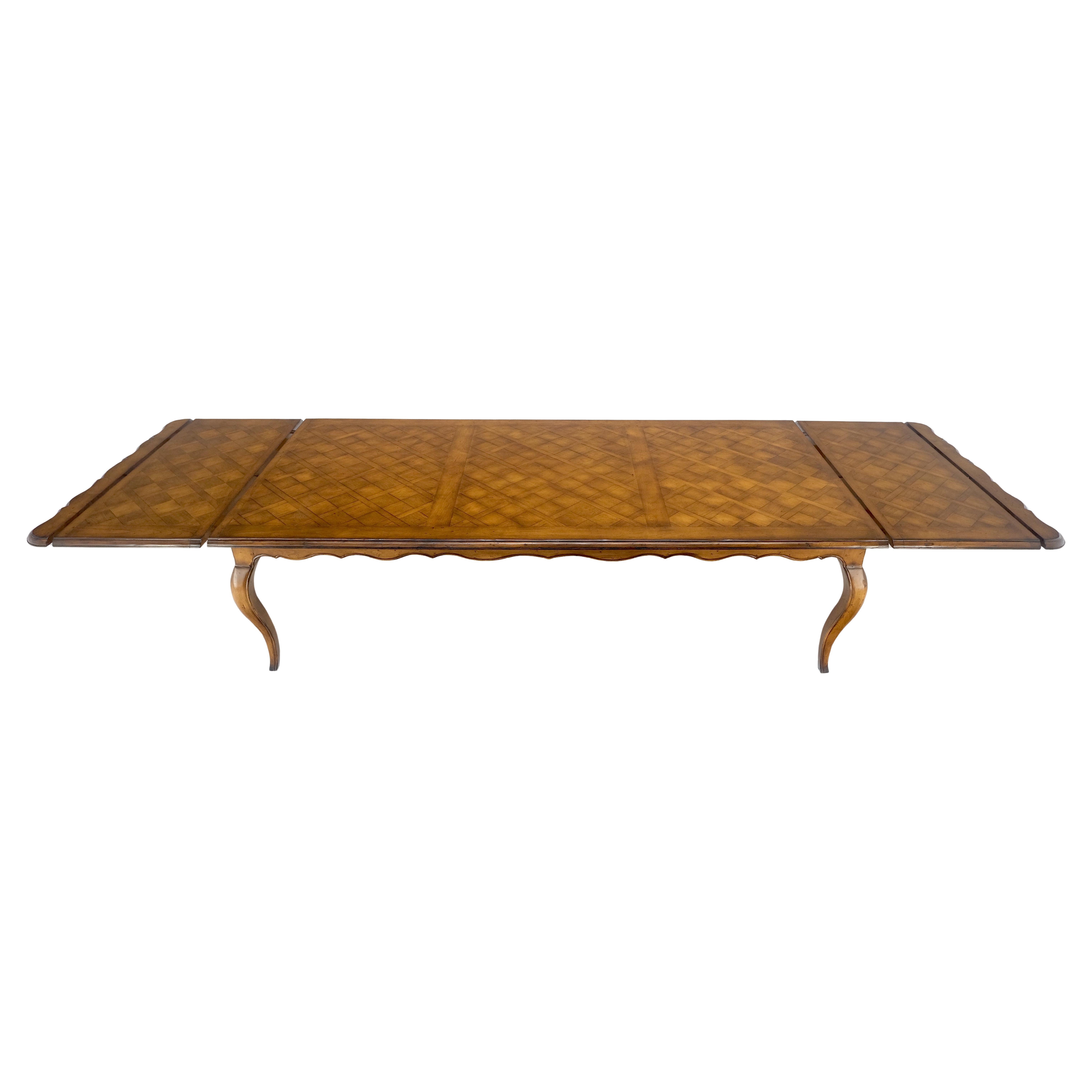 Large 10' Long French Provincial Italian Parquetry Inlayed Top Dining Table MINT