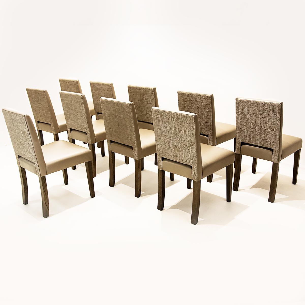 Large 10 Seat Contemporary Dining Set with Bespoke Macassar Table and 10 Chairs For Sale 5