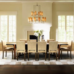 Large 10 Seat Contemporary Dining Set with Bespoke Macassar Table and 10 Chairs