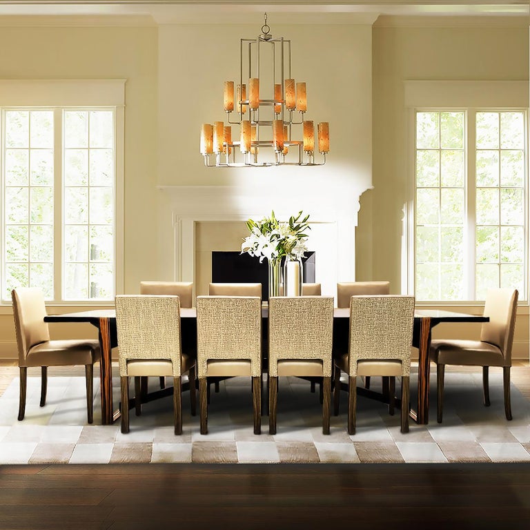 Large 10 Seat Contemporary Dining Set with Bespoke Macassar Table and