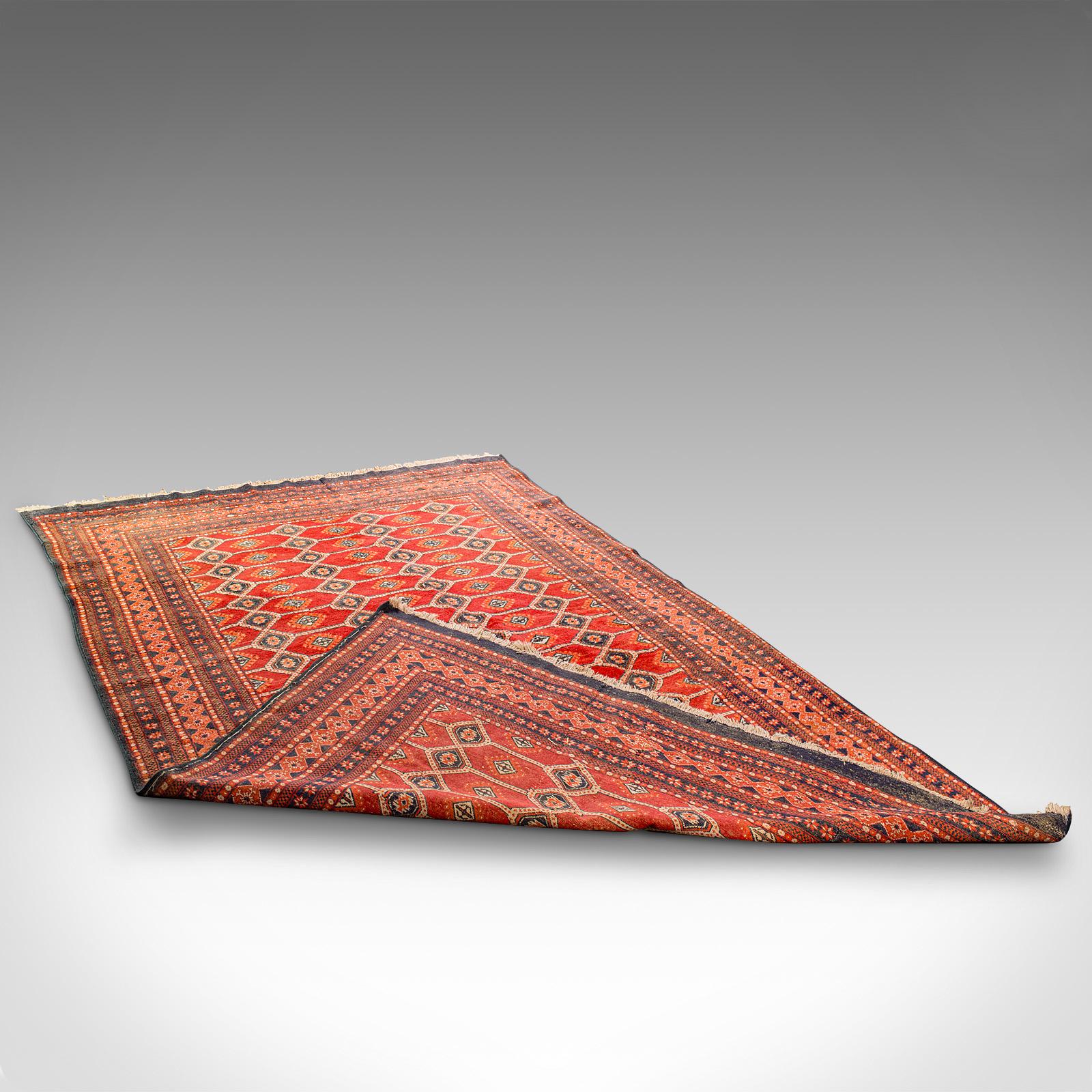 Large 10' Vintage Bokhara Rug, Middle Eastern, Woven, Hall, Living Room Carpet For Sale 4