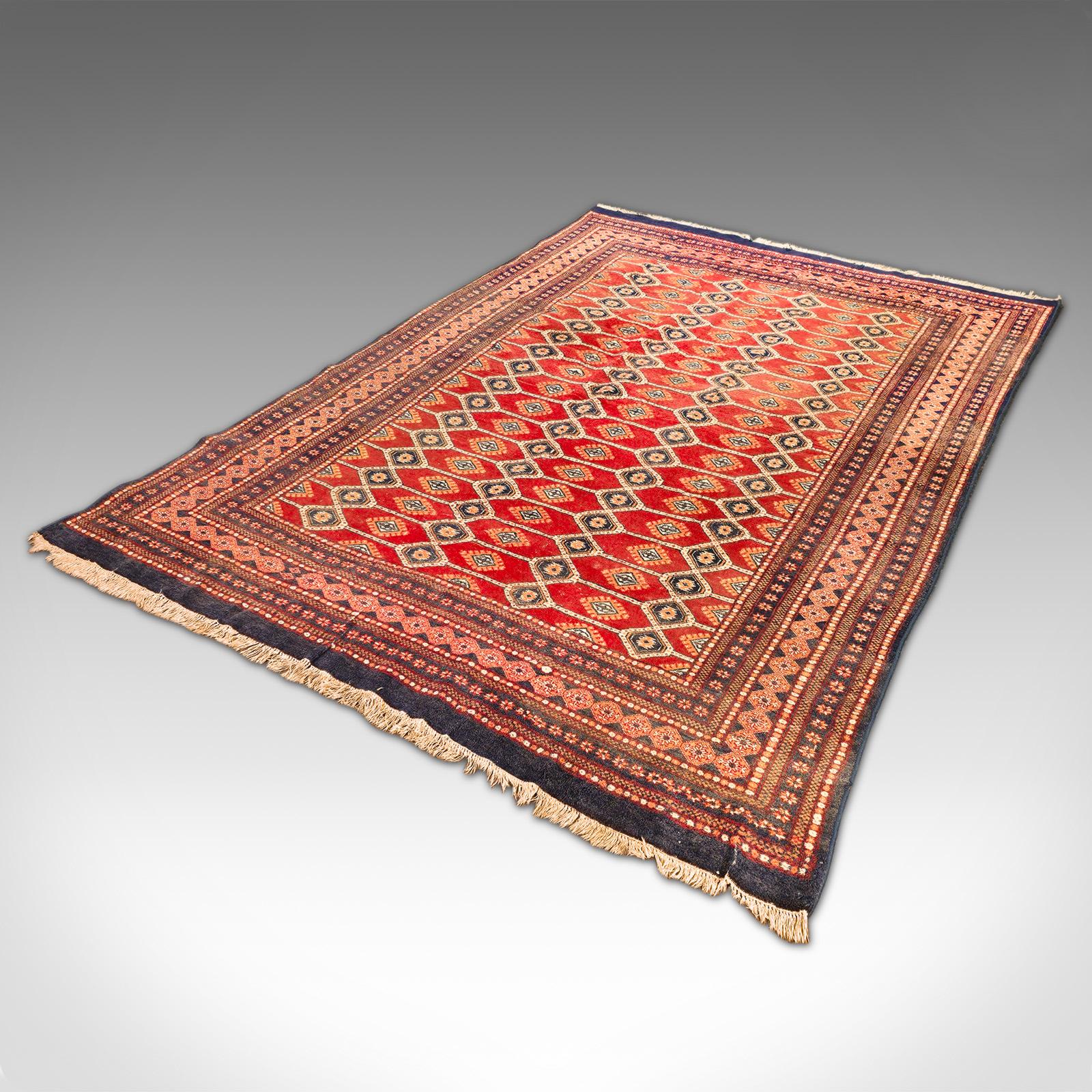 Asian Large 10' Vintage Bokhara Rug, Middle Eastern, Woven, Hall, Living Room Carpet For Sale
