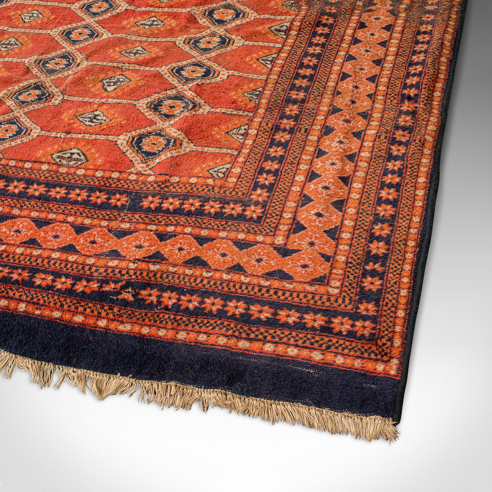 20th Century Large 10' Vintage Bokhara Rug, Middle Eastern, Woven, Hall, Living Room Carpet For Sale