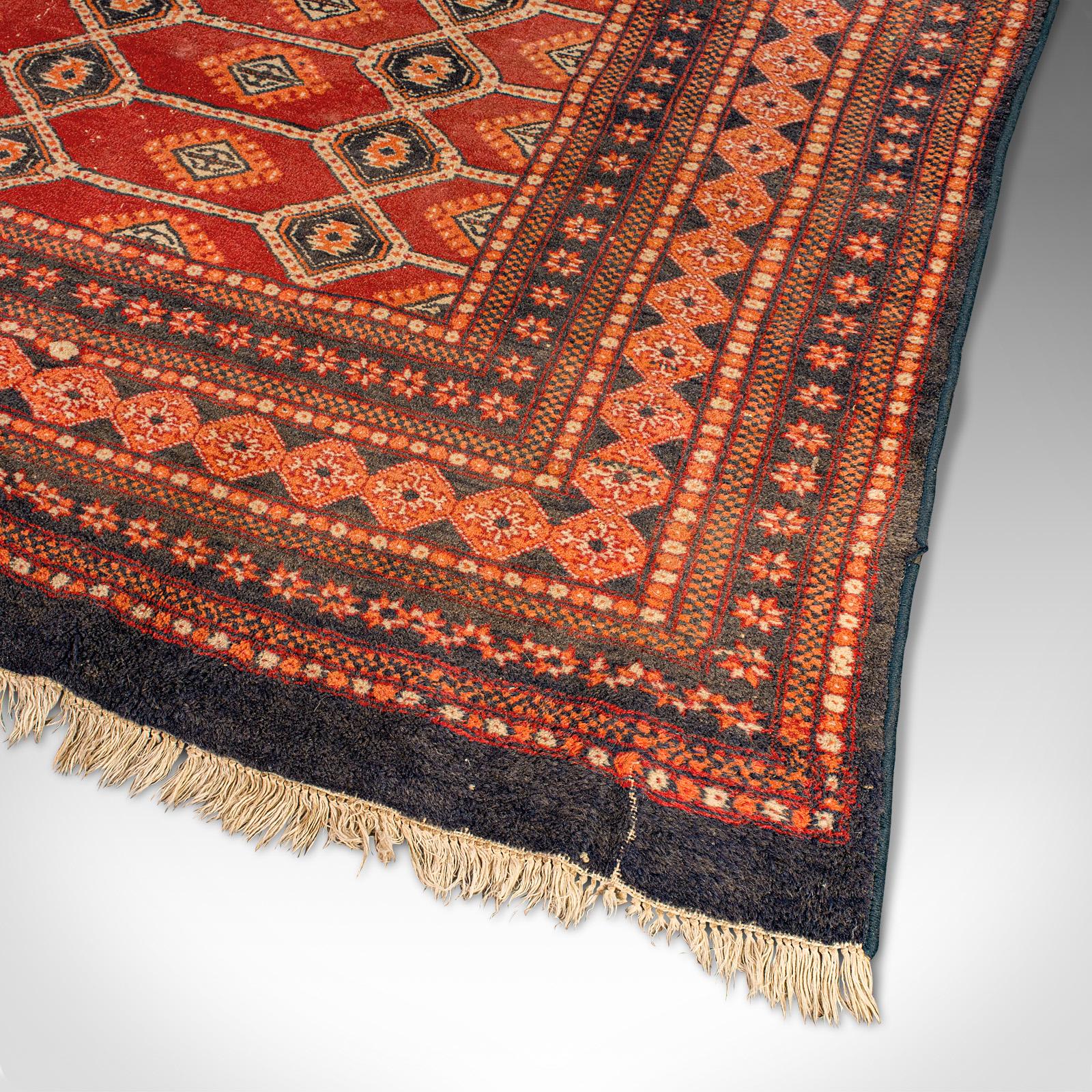 Large 10' Vintage Bokhara Rug, Middle Eastern, Woven, Hall, Living Room Carpet For Sale 1