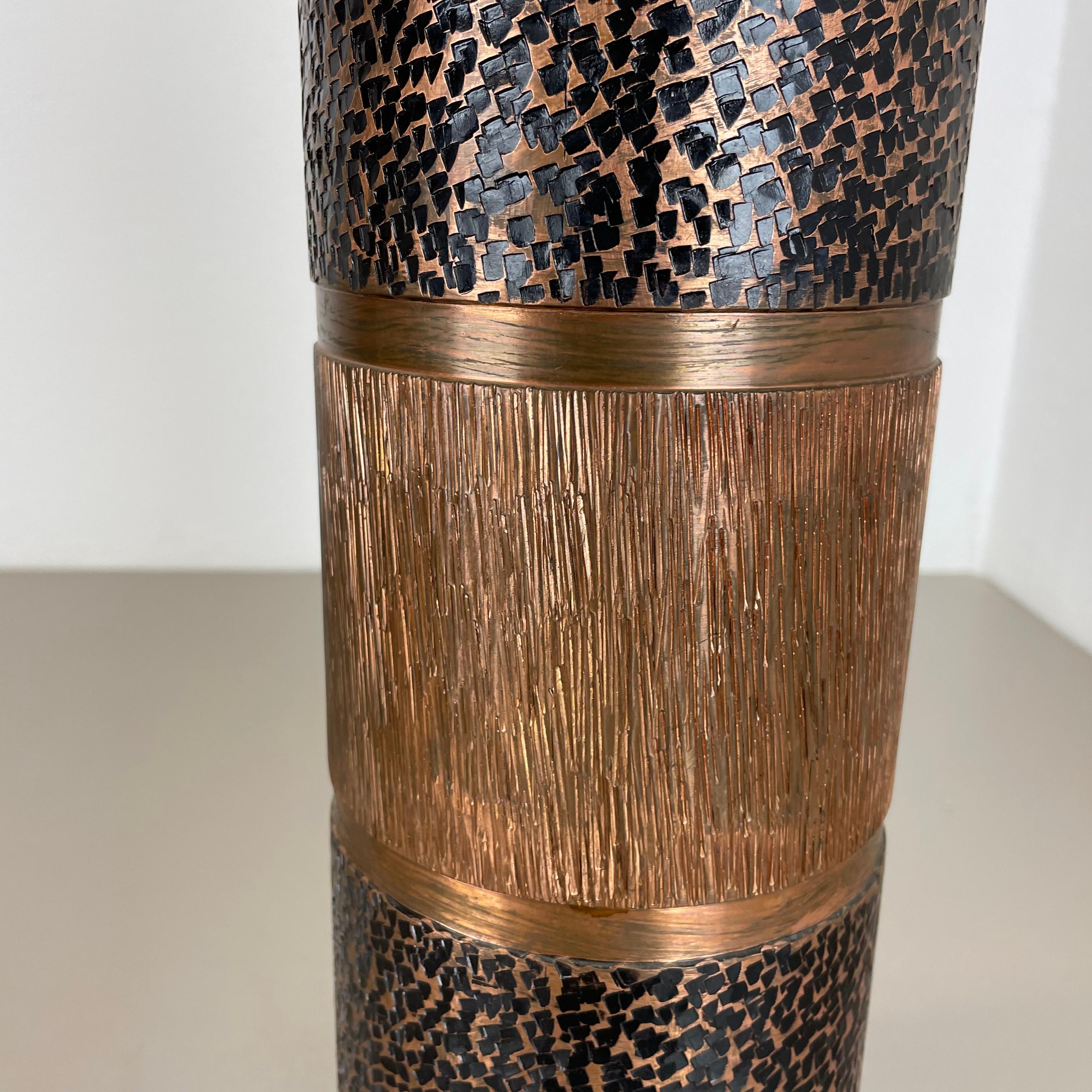 Large 10kg Brass Copper Sculptural Brutalist Steel Vases, Germany, 1970s For Sale 5