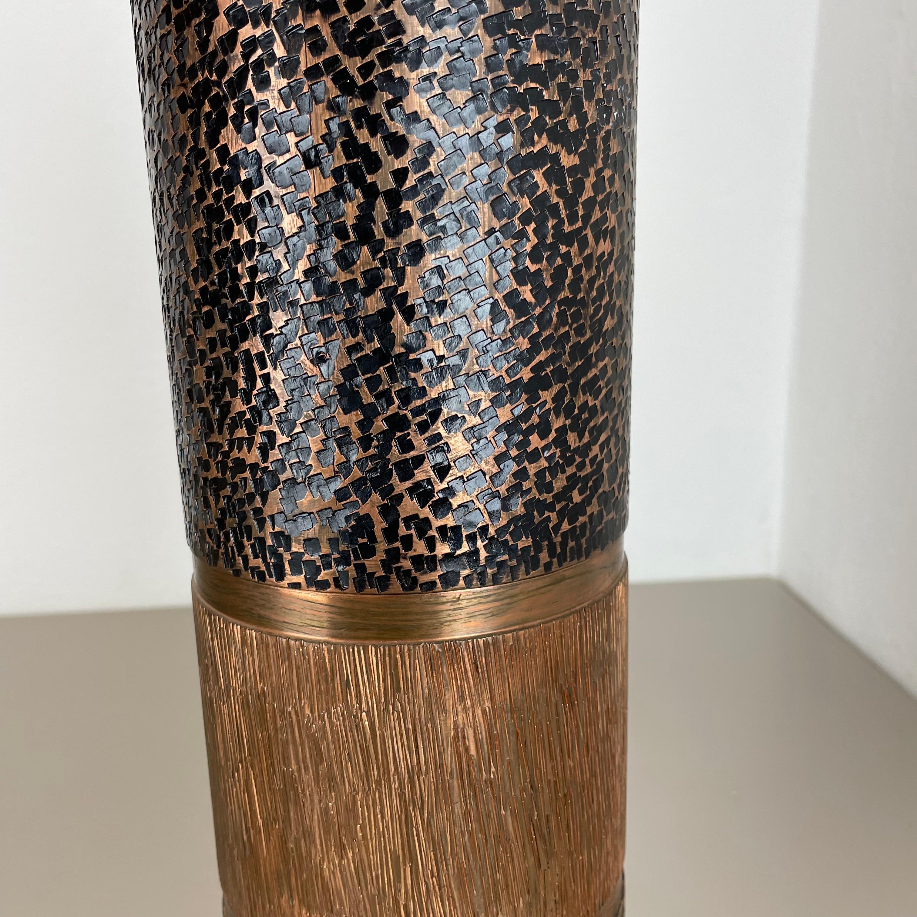 Metal Large 10kg Brass Copper Sculptural Brutalist Steel Vases, Germany, 1970s For Sale