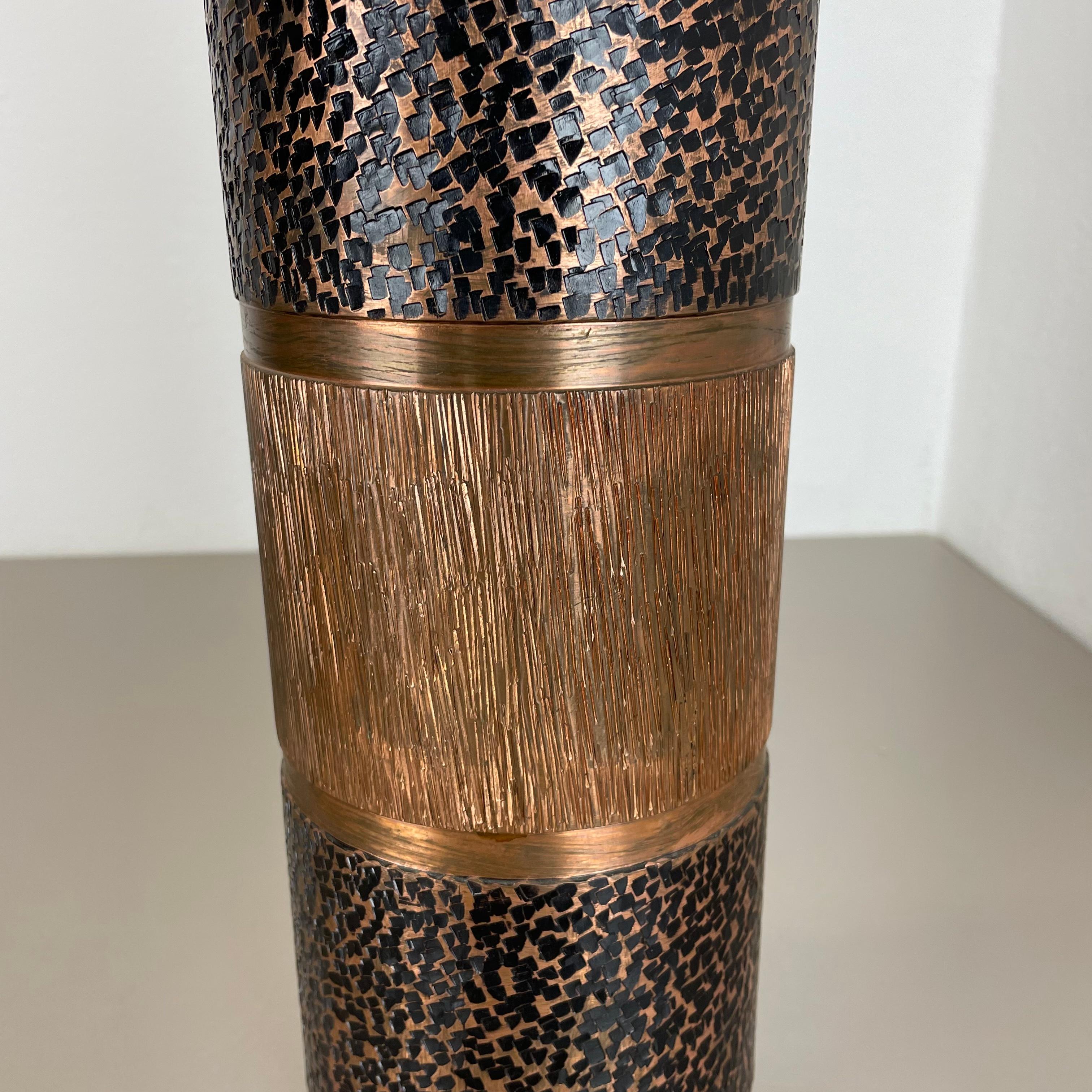 Large 10kg Brass Copper Sculptural Brutalist Steel Vases, Germany, 1970s For Sale 1