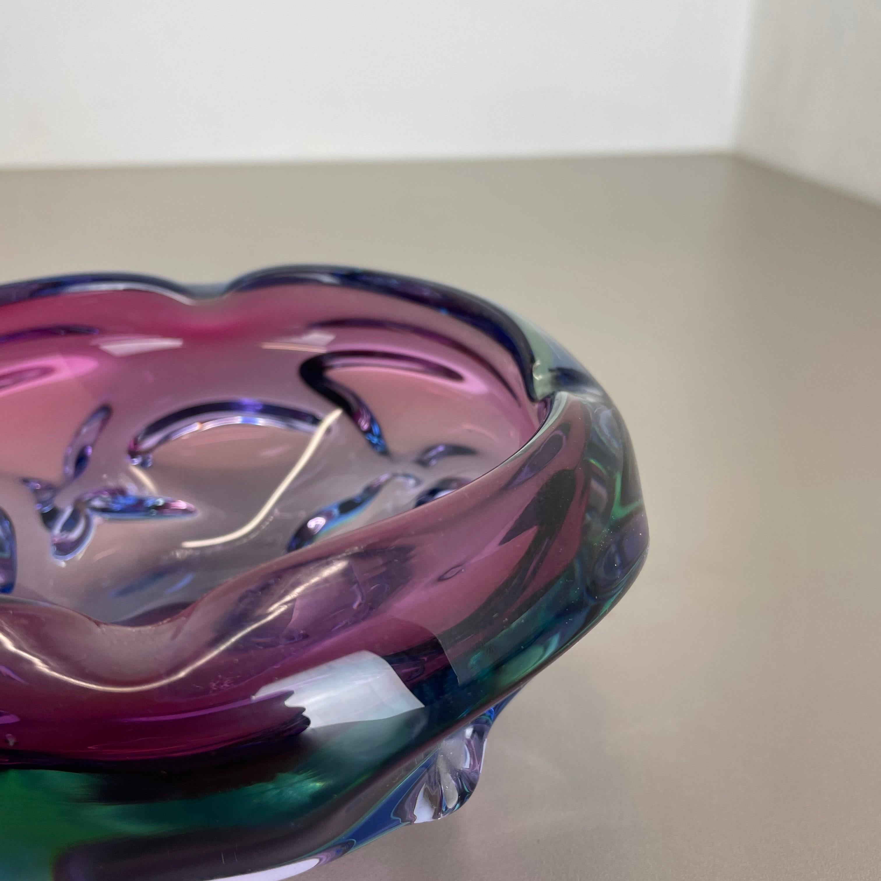 Grande posacenere a conchiglia in vetro di Murano da 1, 1 Kg 
