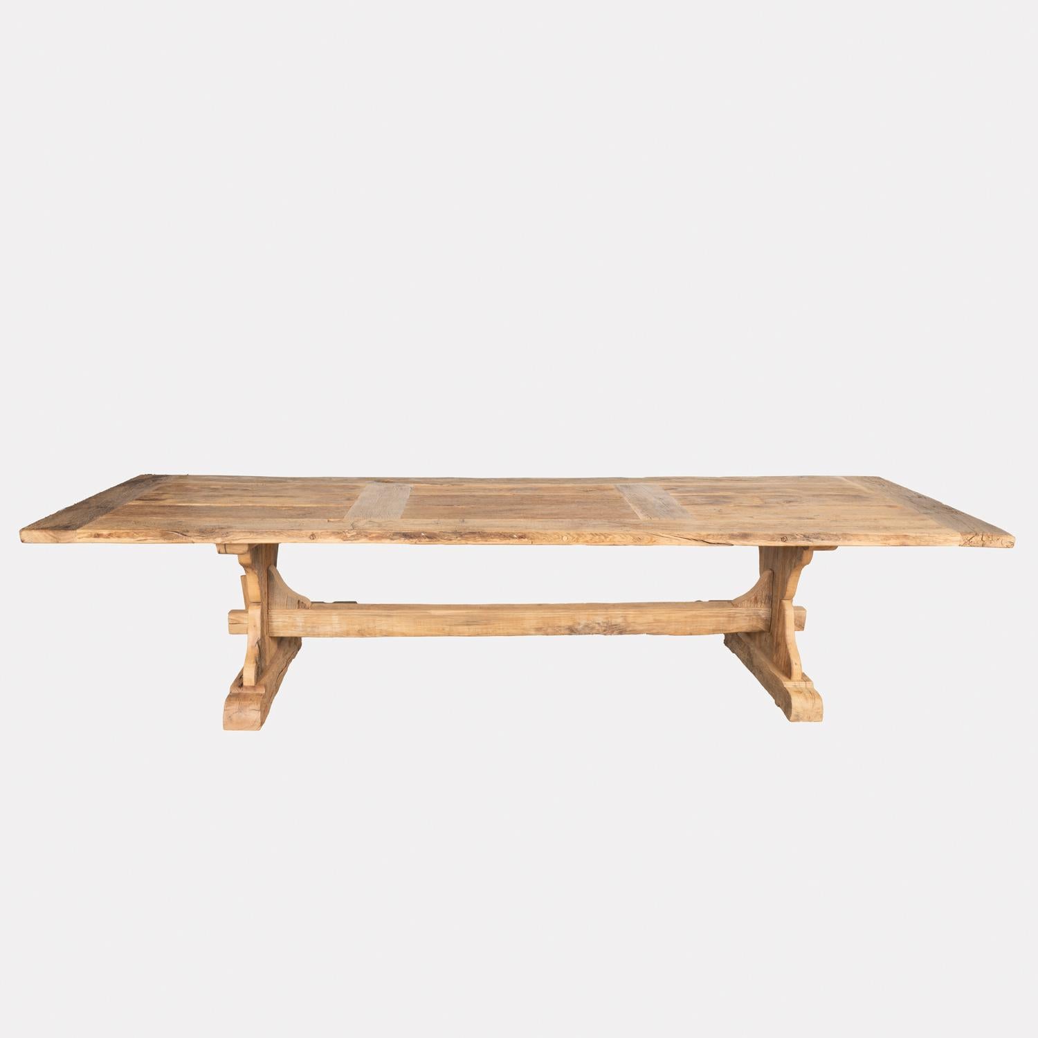 Country Large 11' Long French Bleached Oak Dining Table