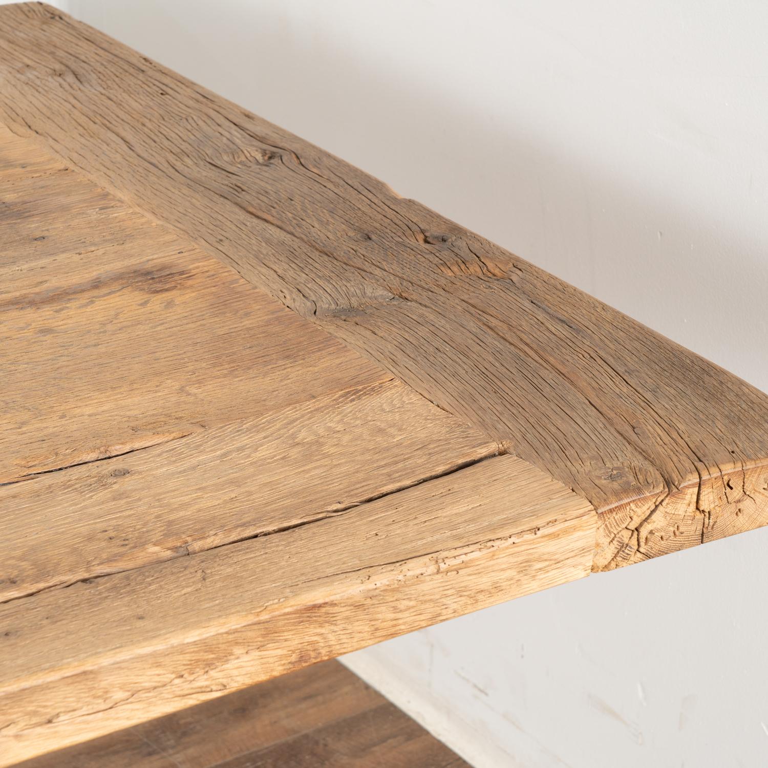 Large 11' Long French Bleached Oak Dining Table 2