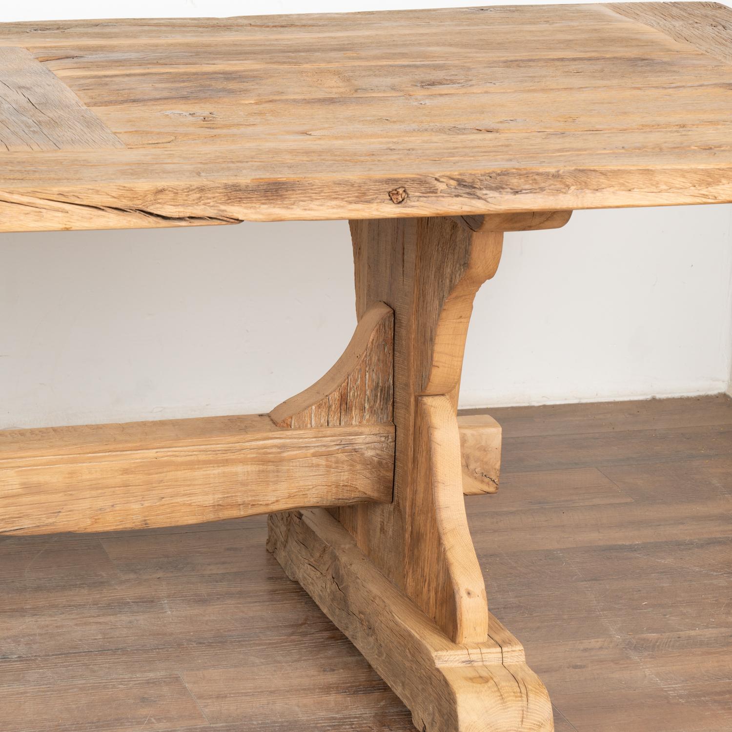  Large 11' Long French Bleached Oak Dining Table For Sale 3