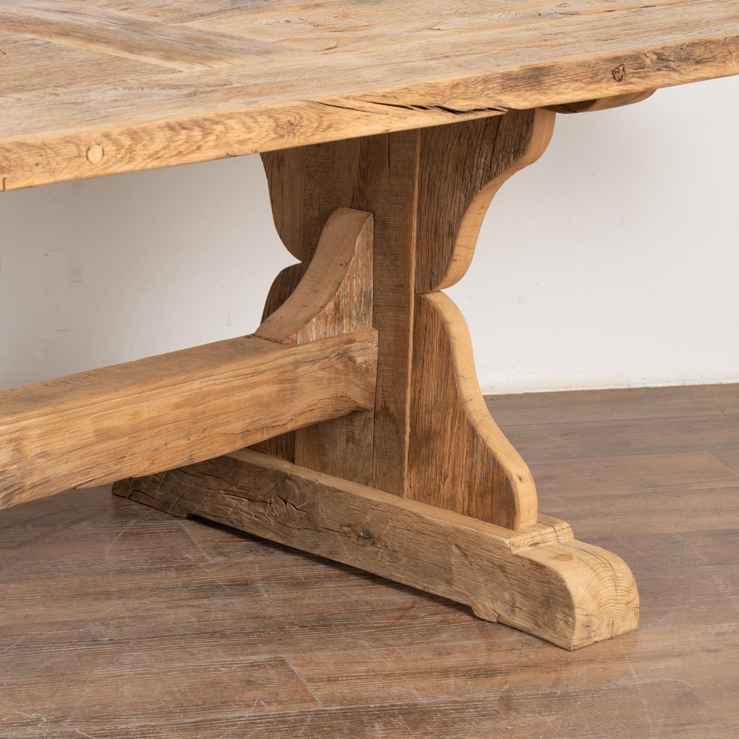 Large 11' Long French Bleached Oak Dining Table 4