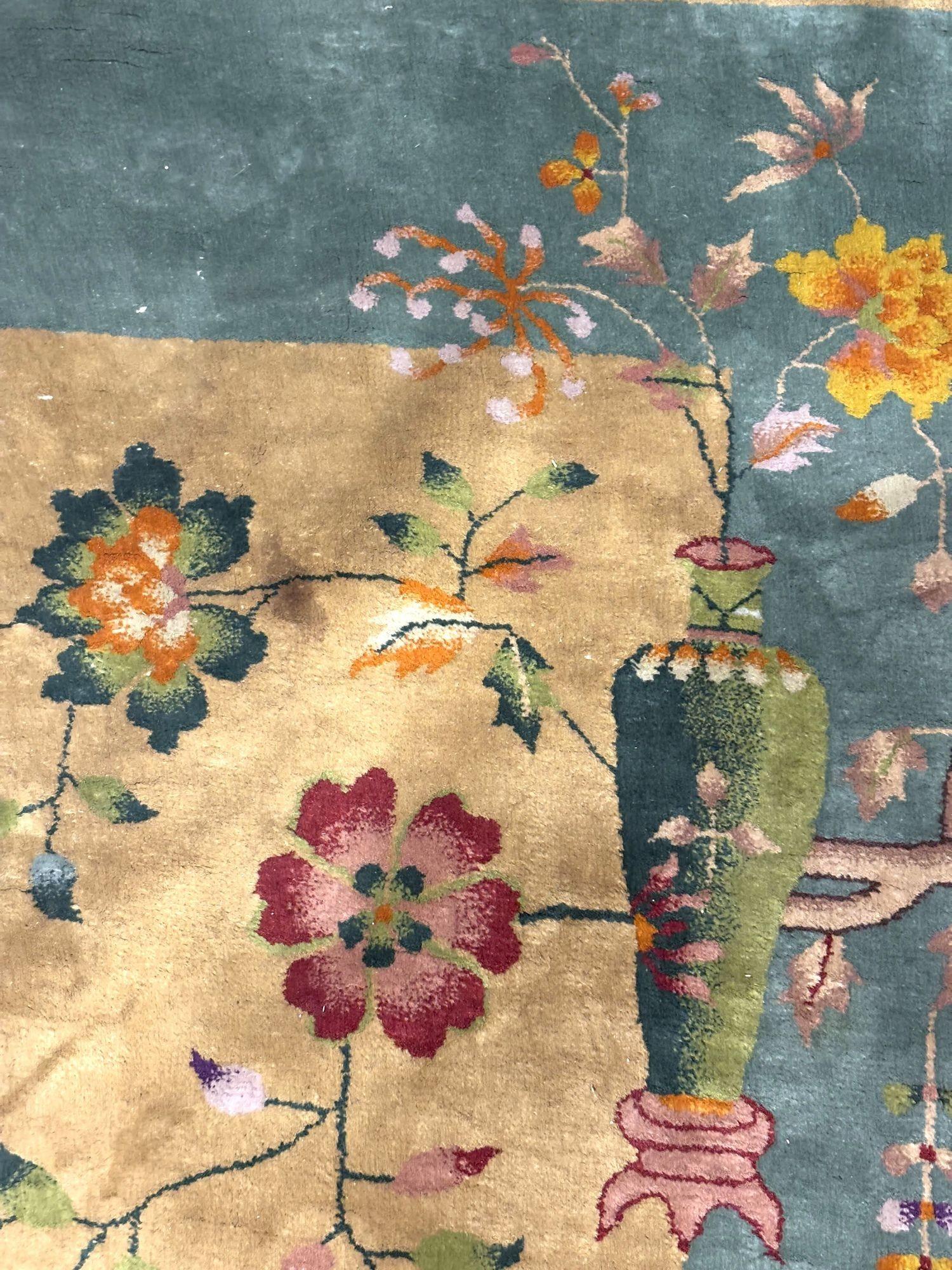 Grande tappeto Art Deco Nichols Rugs, stile cinese, in lana e cotone, 11,5' X 9'. in vendita 5