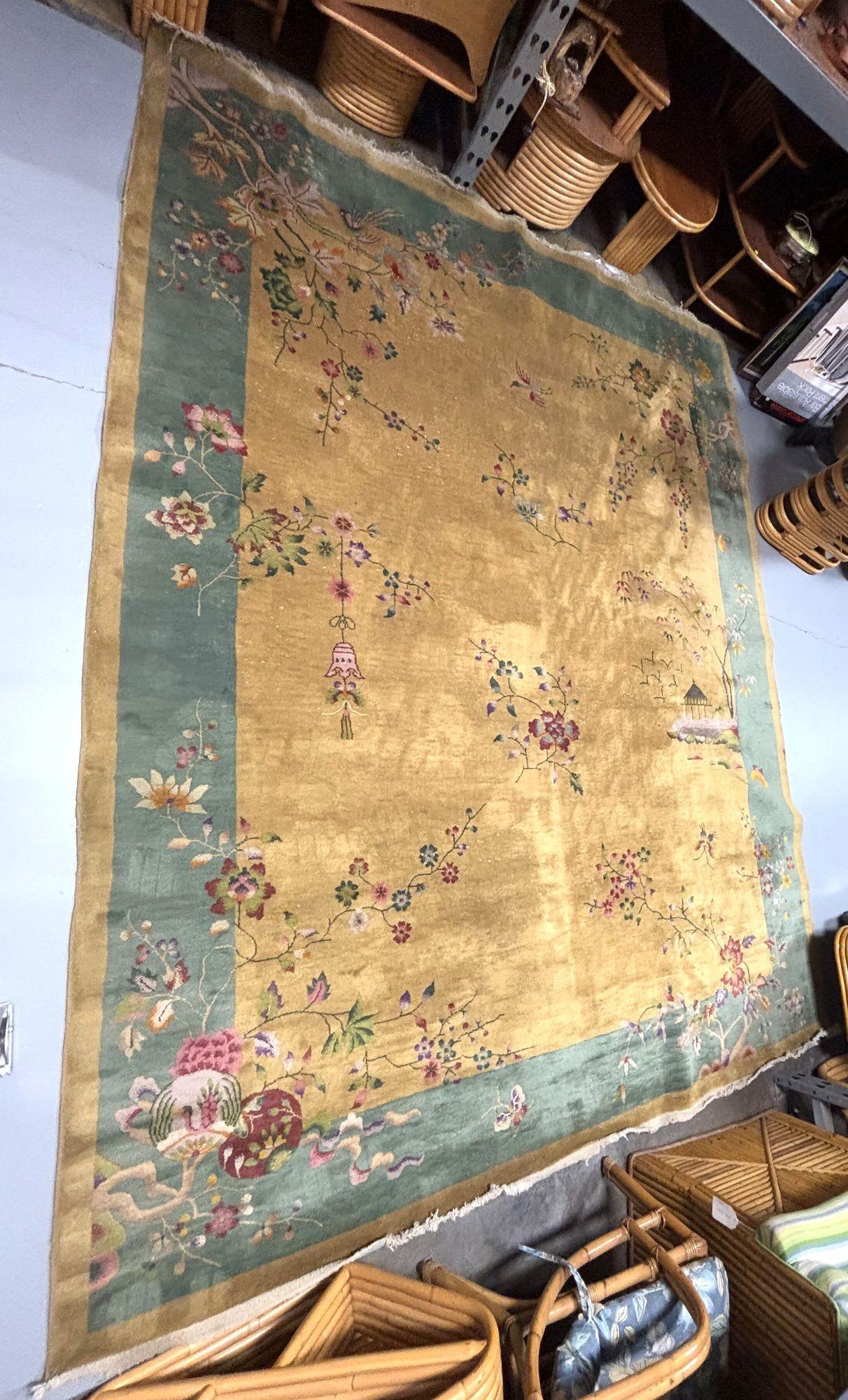 Grande tappeto Art Deco Nichols Rugs, stile cinese, in lana e cotone, 11,5' X 9'. in vendita 7