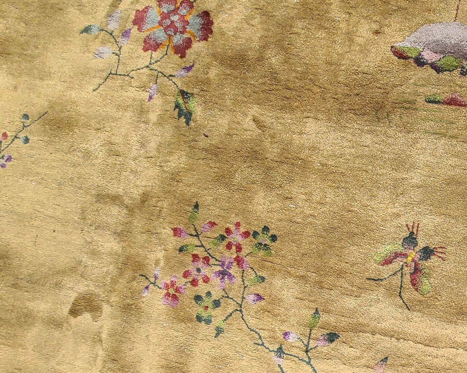 Lana Grande tappeto Art Deco Nichols Rugs, stile cinese, in lana e cotone, 11,5' X 9'. in vendita