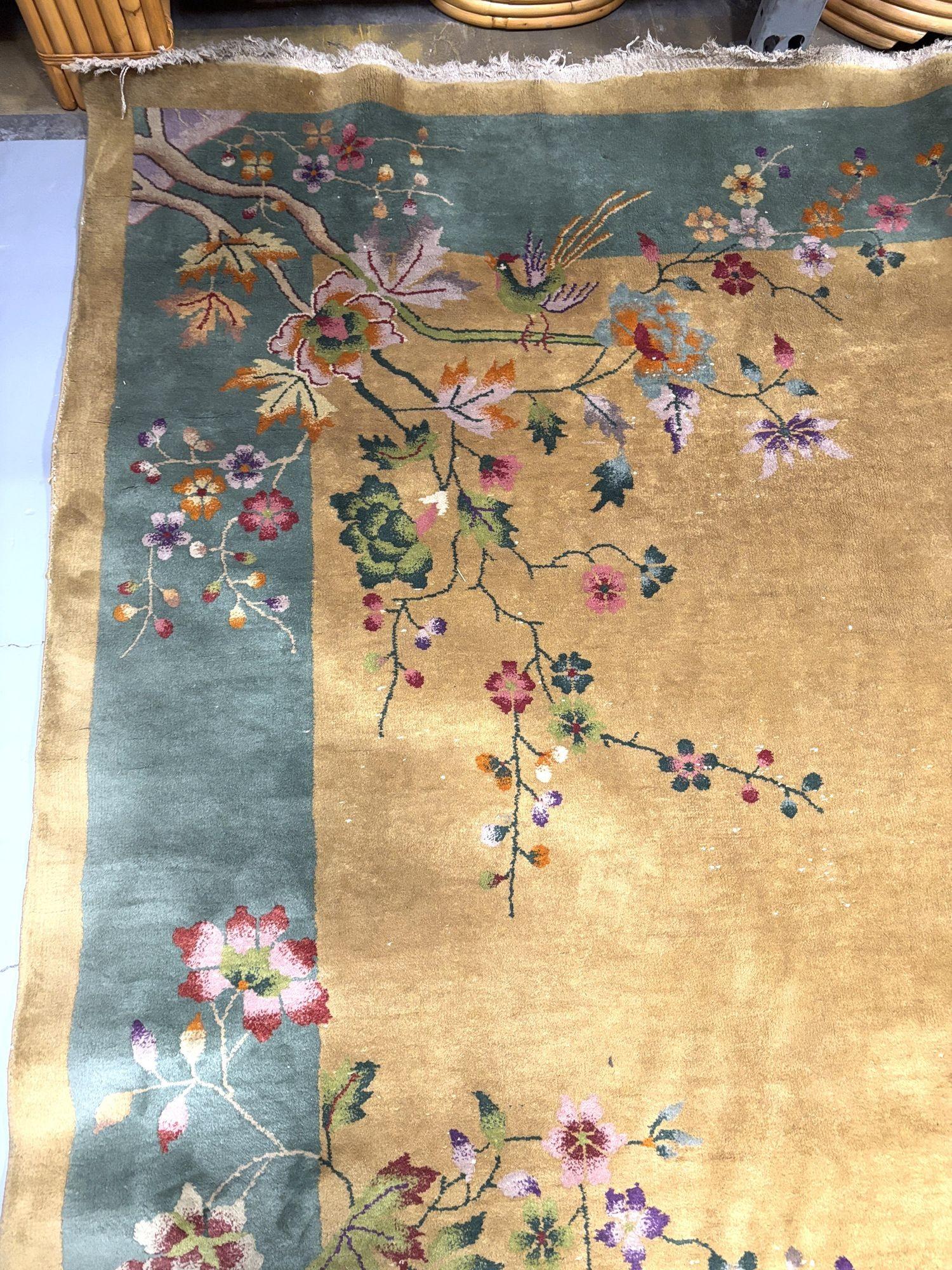 Grande tappeto Art Deco Nichols Rugs, stile cinese, in lana e cotone, 11,5' X 9'. in vendita 4