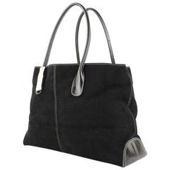Large 11mt920 Black Leather Tote
