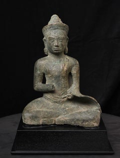 Large 11th/12th Century Cambodian Buddha Sculpture, Antique Asian Art. Well Cast