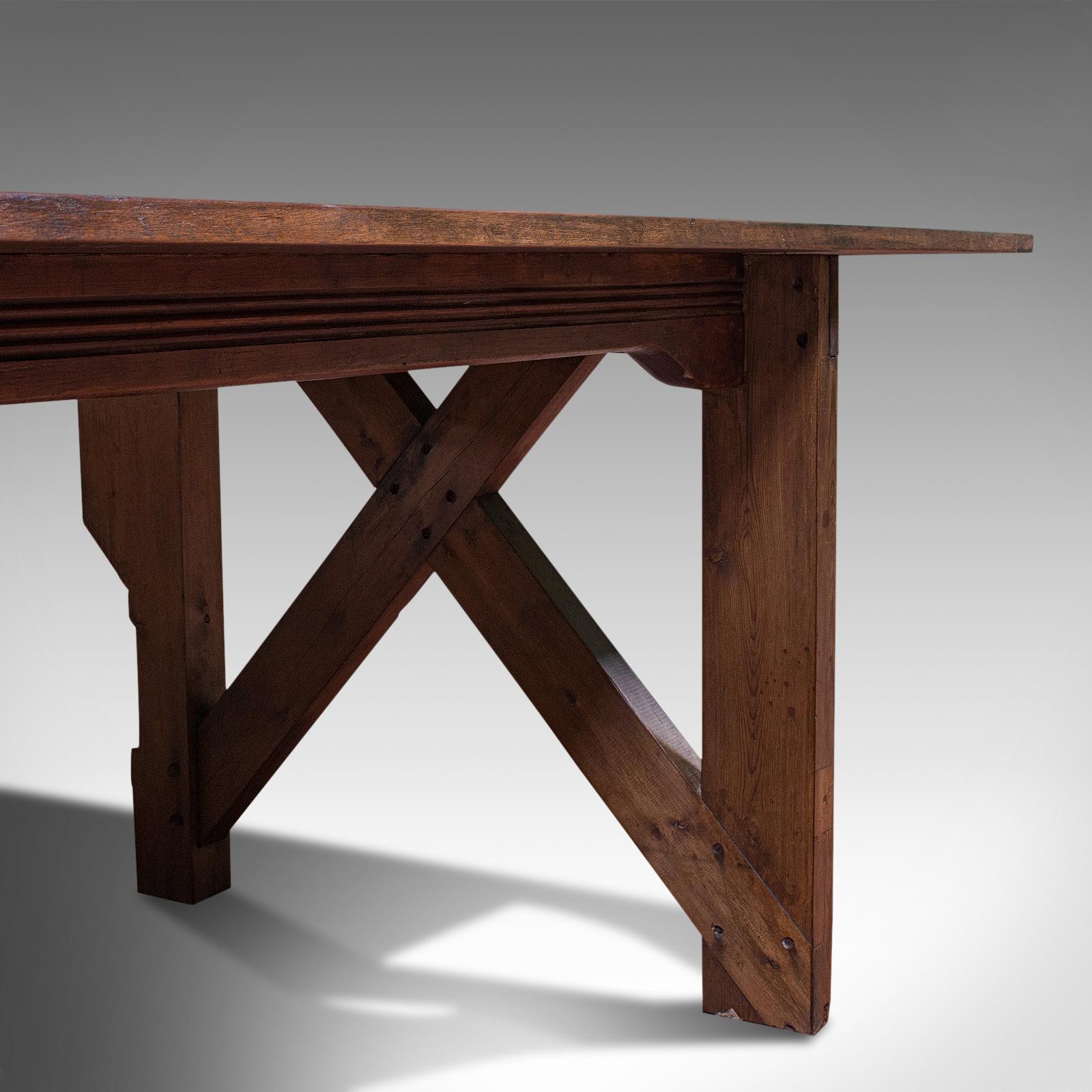 Antique Kitchen Table, English, Pine, Industrial, Victorian, 1900 8