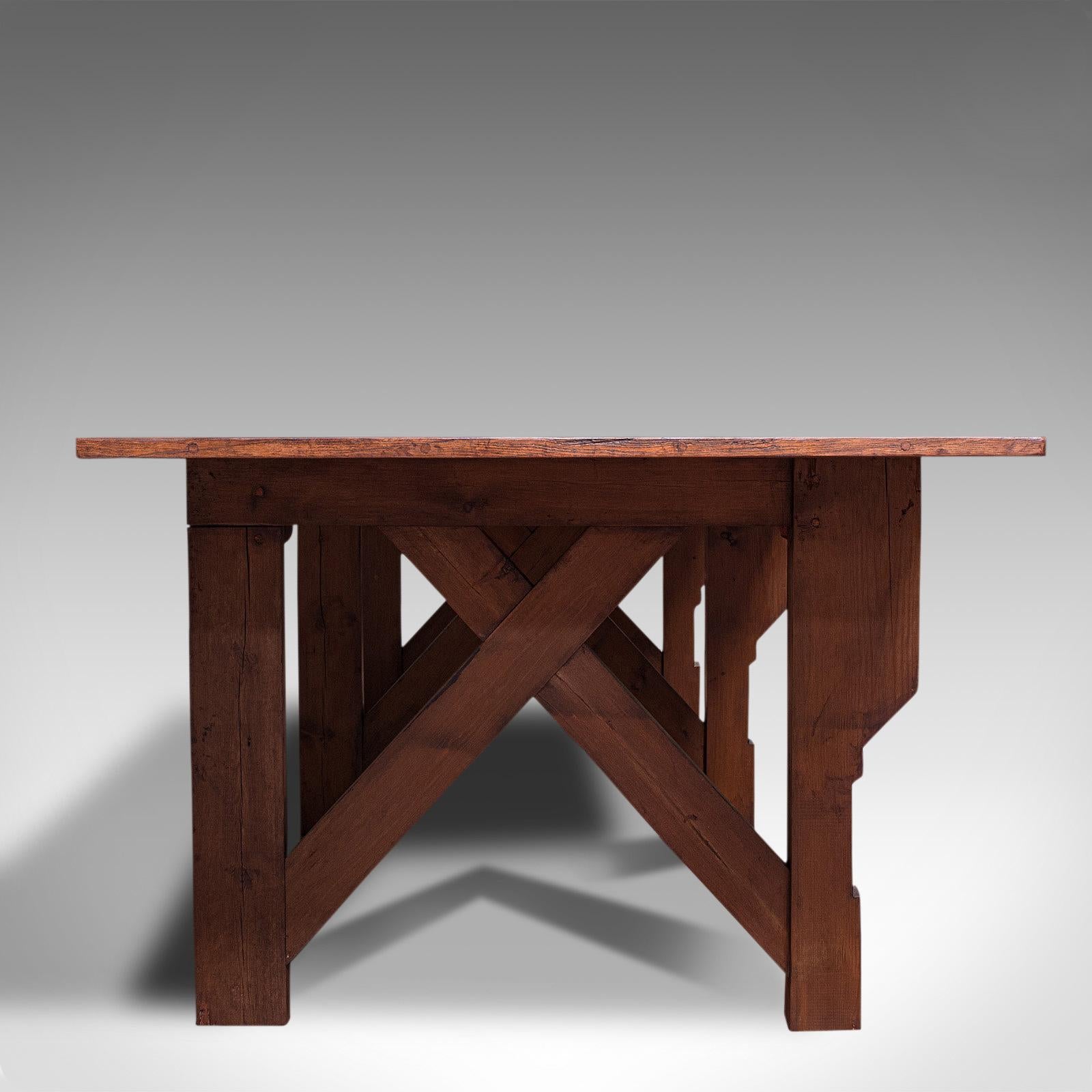 19th Century Antique Kitchen Table, English, Pine, Industrial, Victorian, 1900