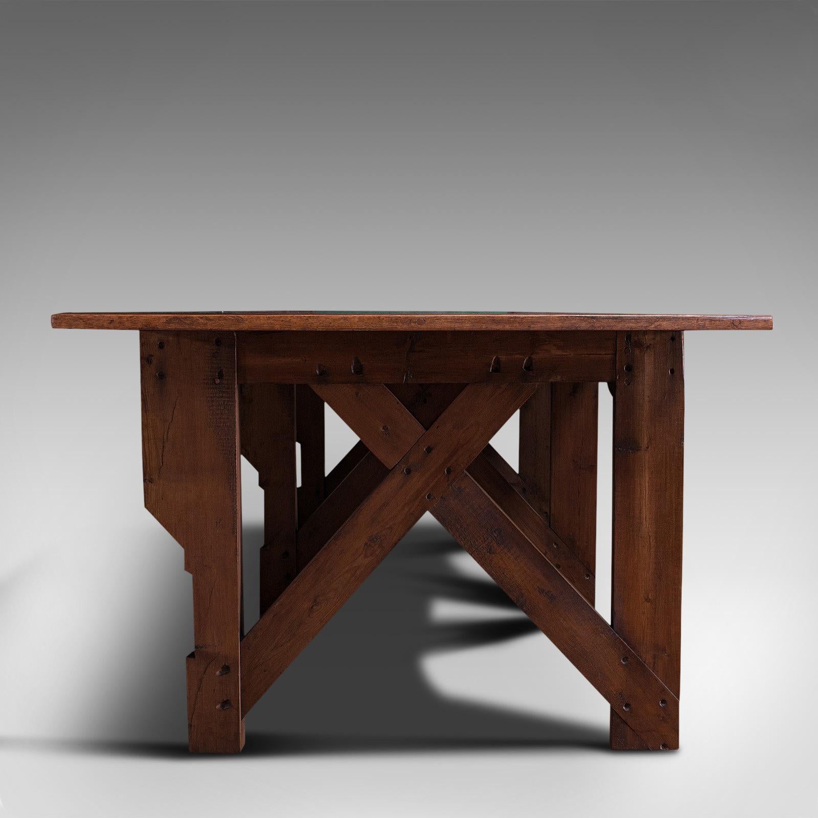 Antique Kitchen Table, English, Pine, Industrial, Victorian, 1900 1