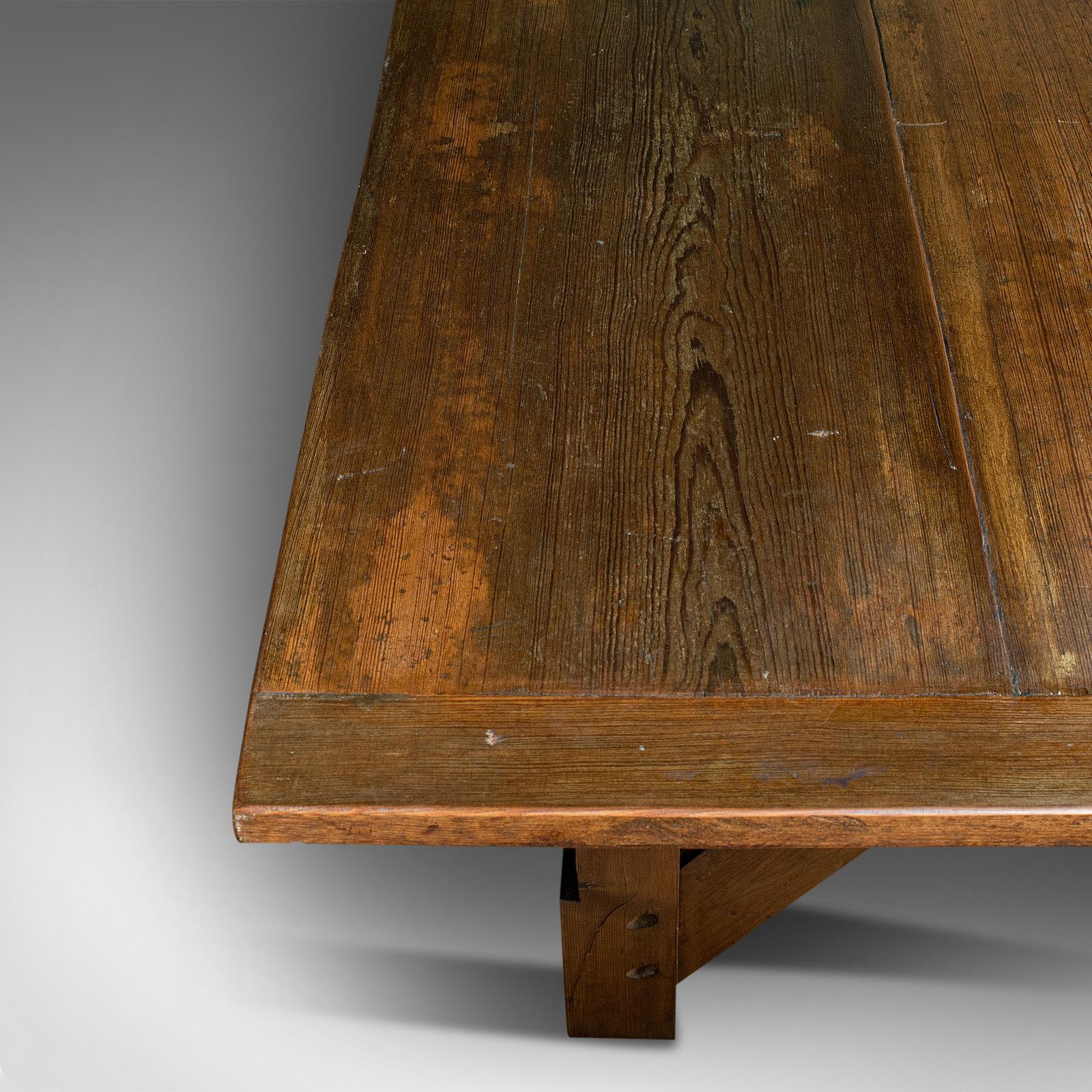 Antique Kitchen Table, English, Pine, Industrial, Victorian, 1900 5