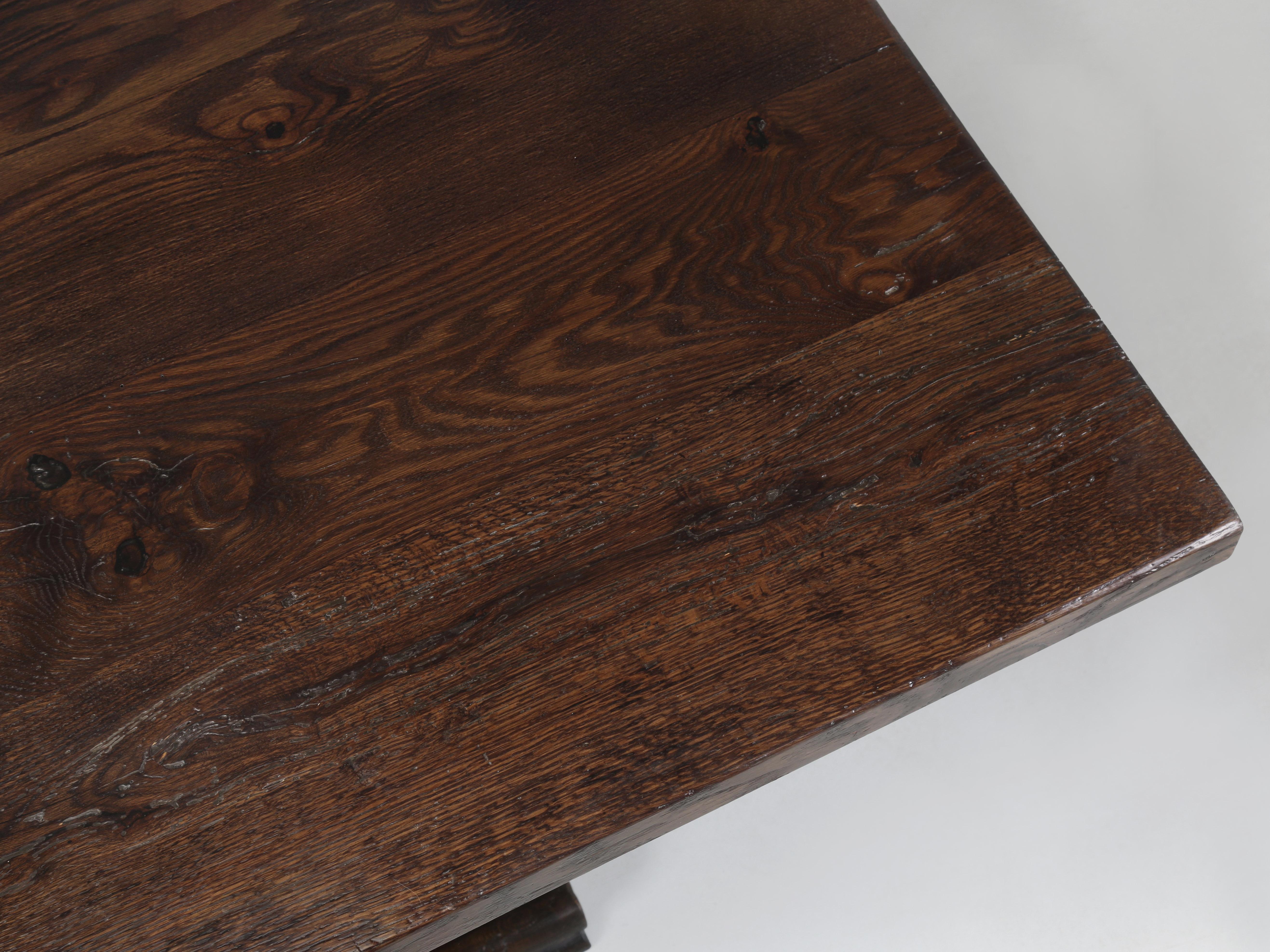 Großer 12' Country Reclaimed Oak Trestle Esstisch in jeder Größe oder Farbe hergestellt im Zustand „Neu“ im Angebot in Chicago, IL