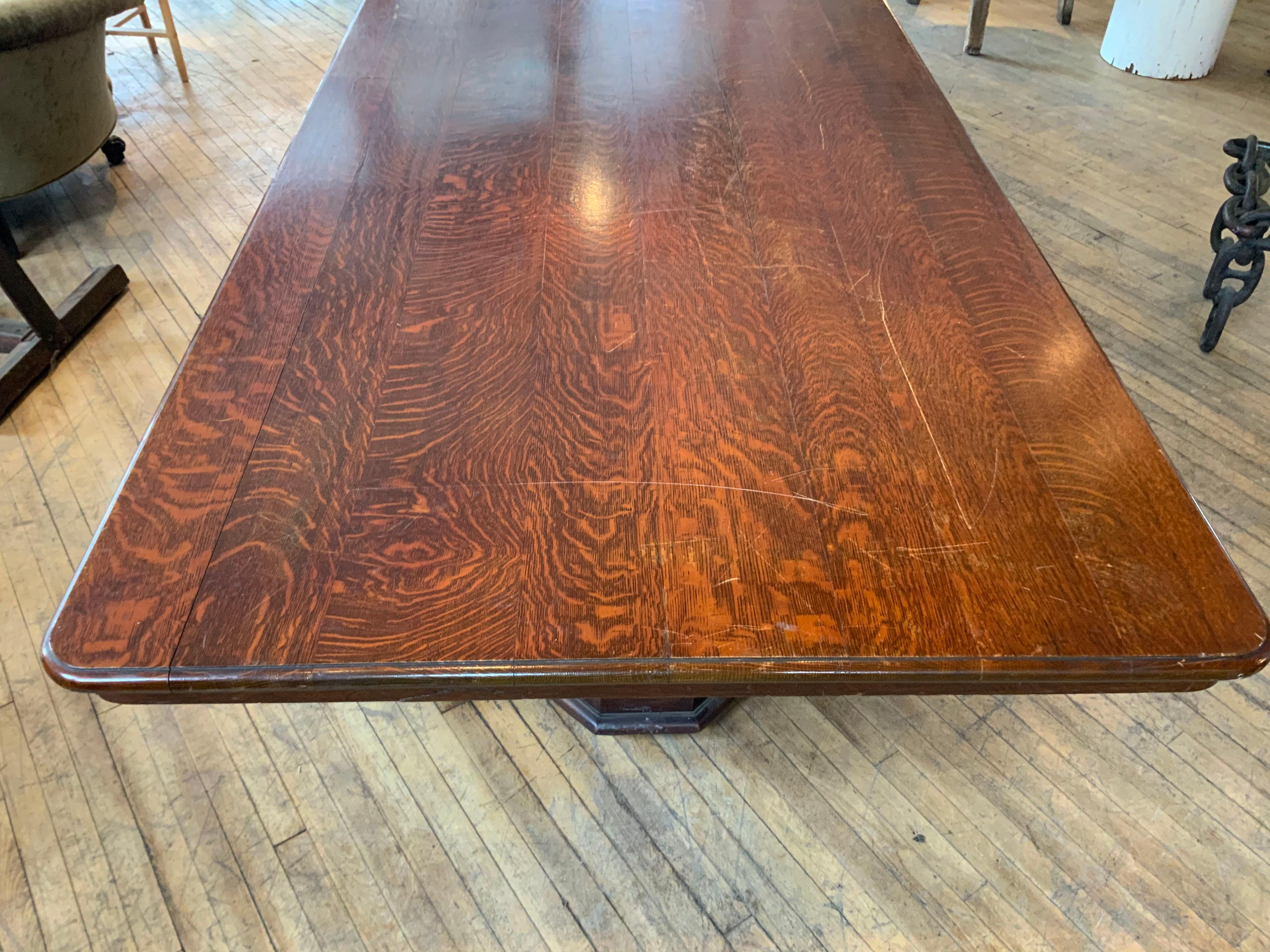 Large Double Pedestal Elks Lodge Table, circa 1910 4