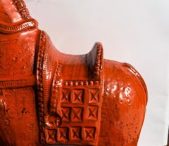 Grande scultura in ceramica di Aldo Londi da 12 pollici con cavallo