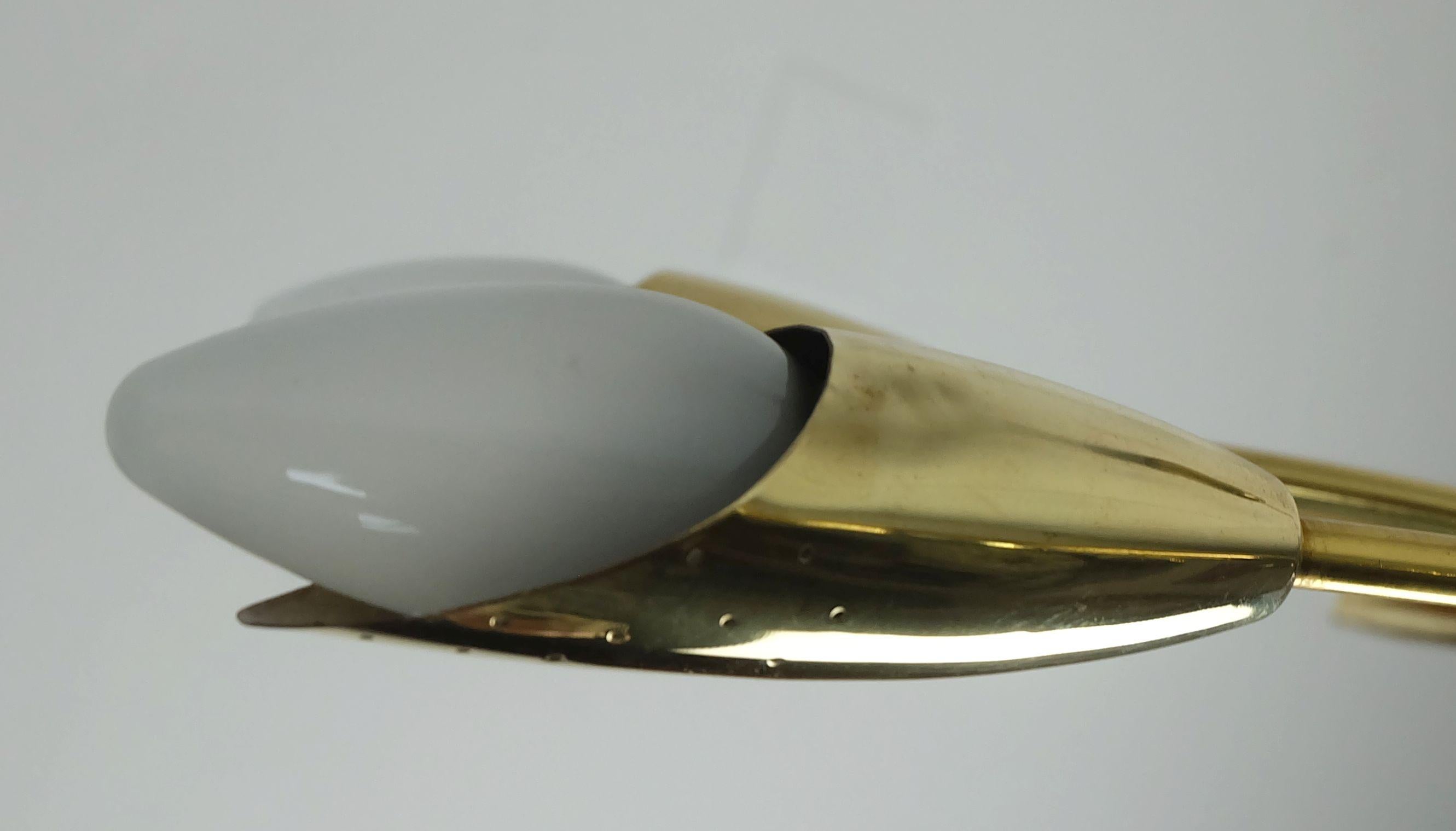 grande plafoniera a 12 luci Sputnik in ottone e metallo nero anni '50 in vendita 7