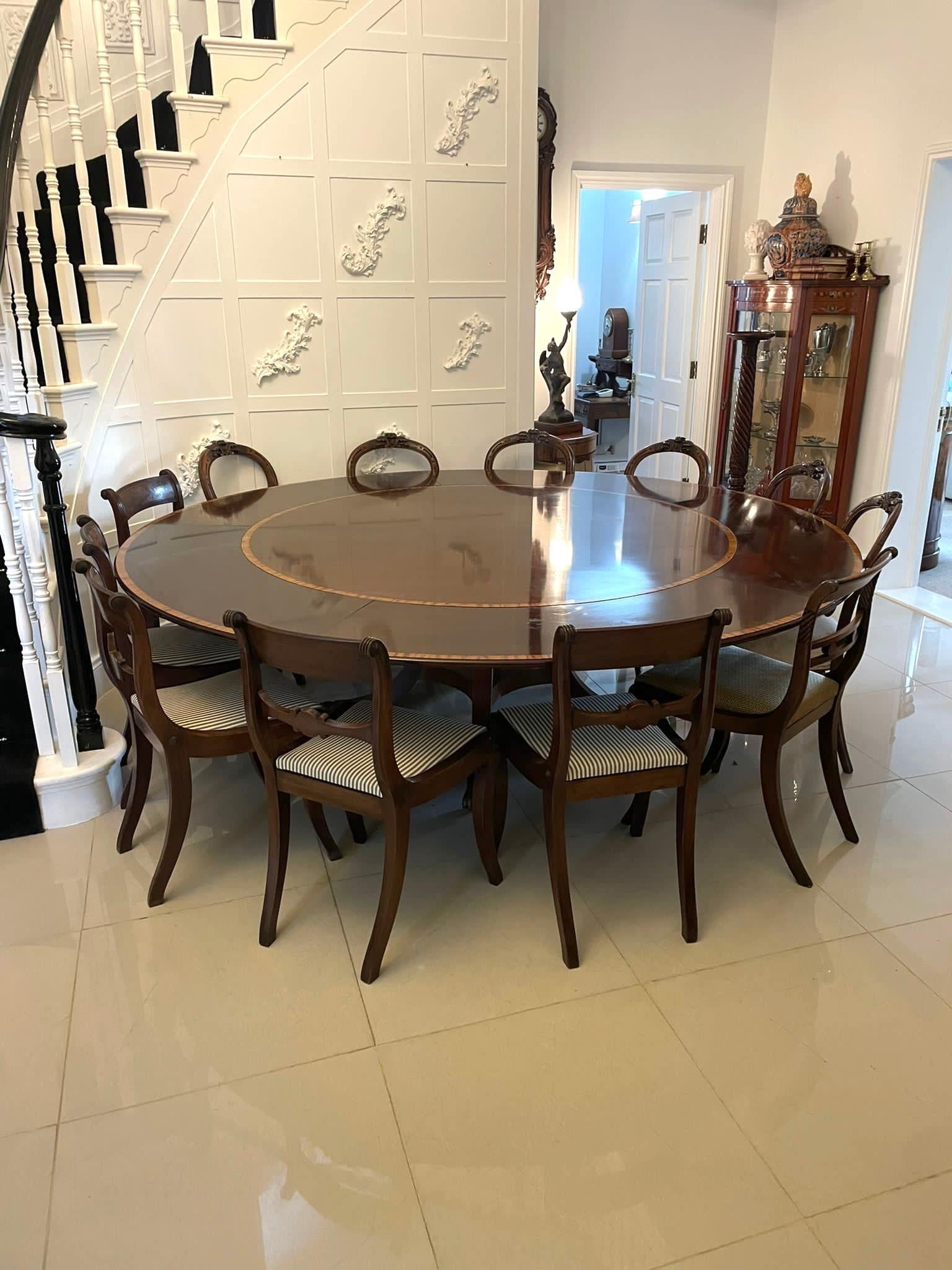Large 12 Seater Antique Mahogany Extending Dining Table 5