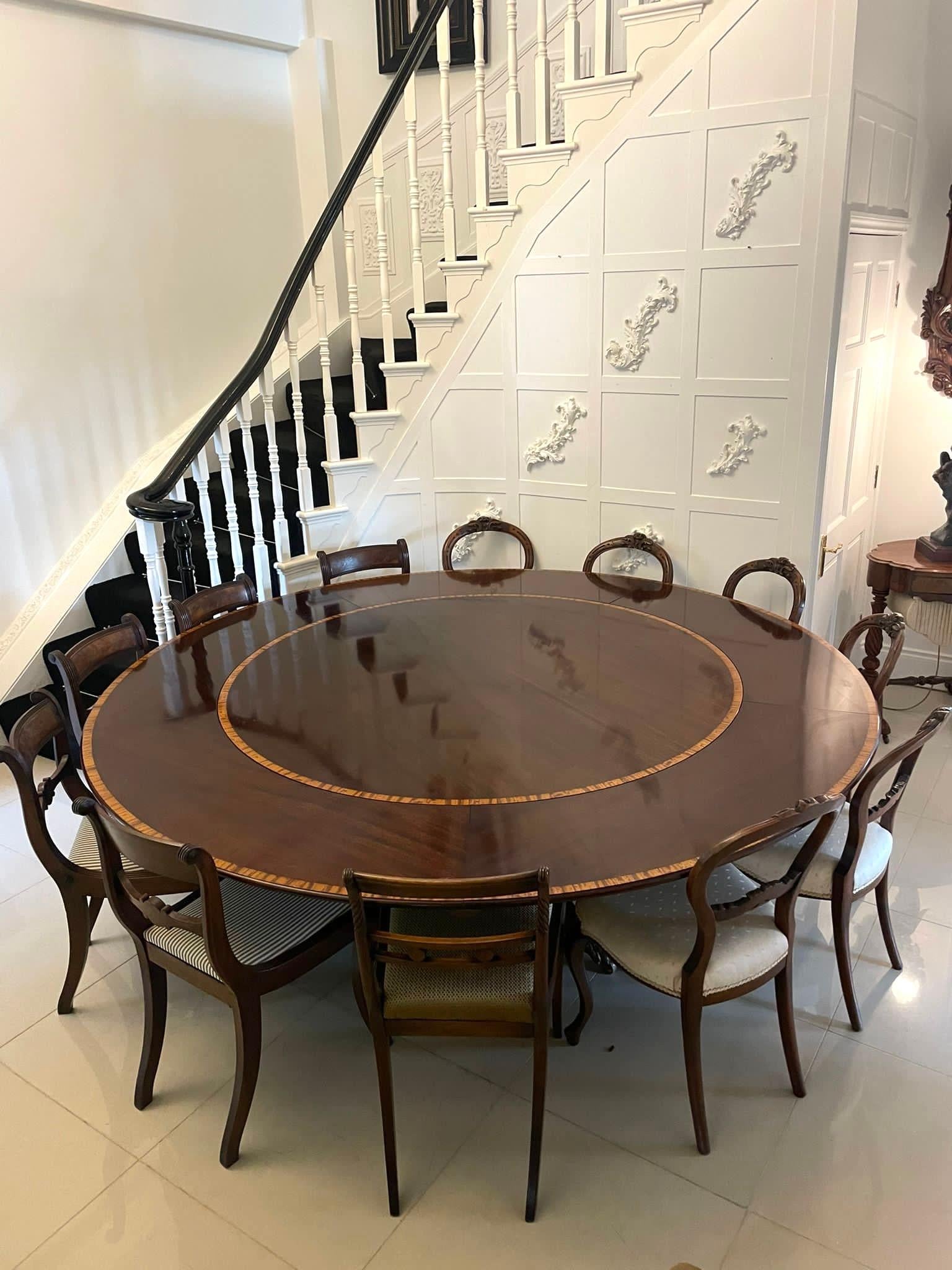 Large 12 Seater Antique Mahogany Extending Dining Table 7