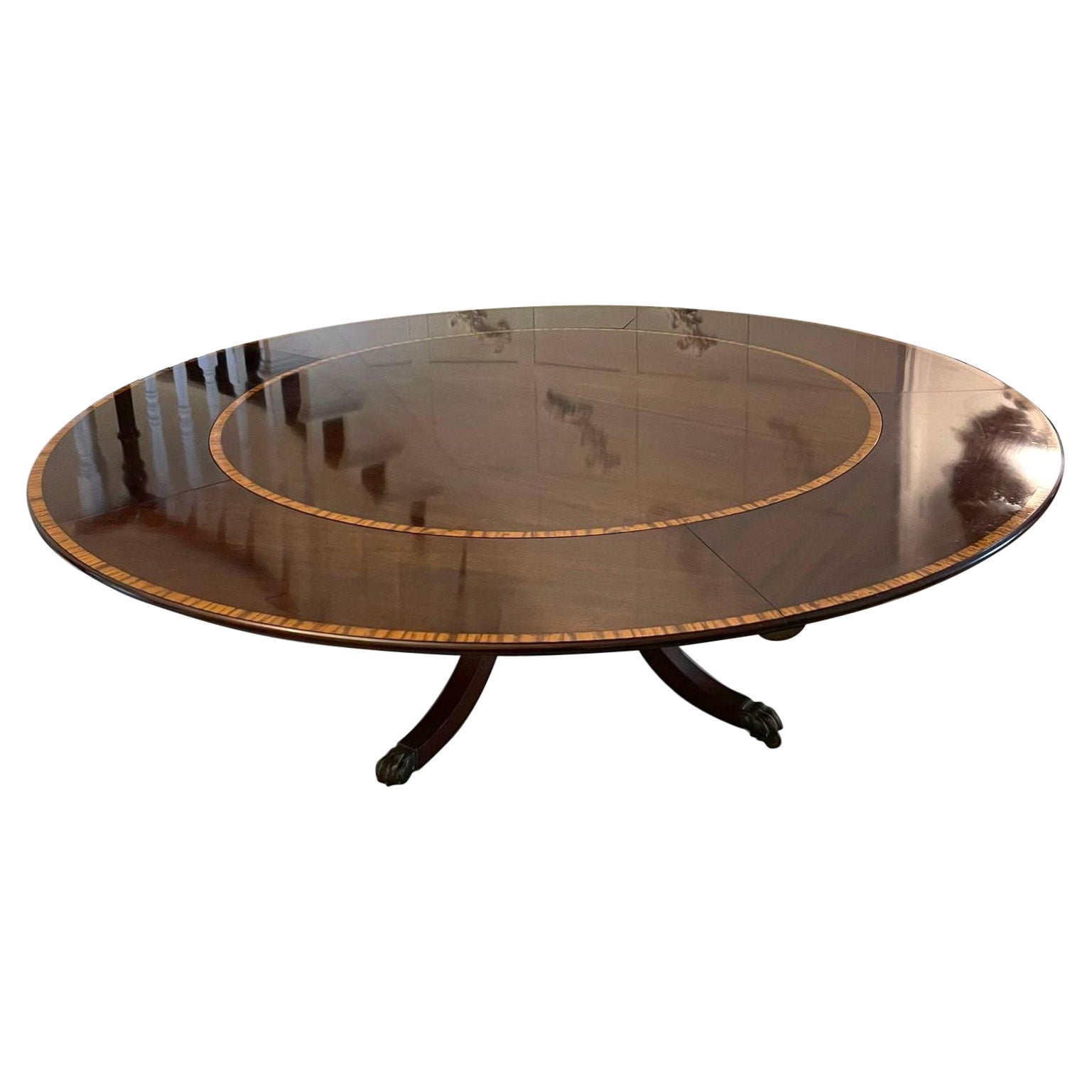 Large 12 Seater Antique Mahogany Extending Dining Table