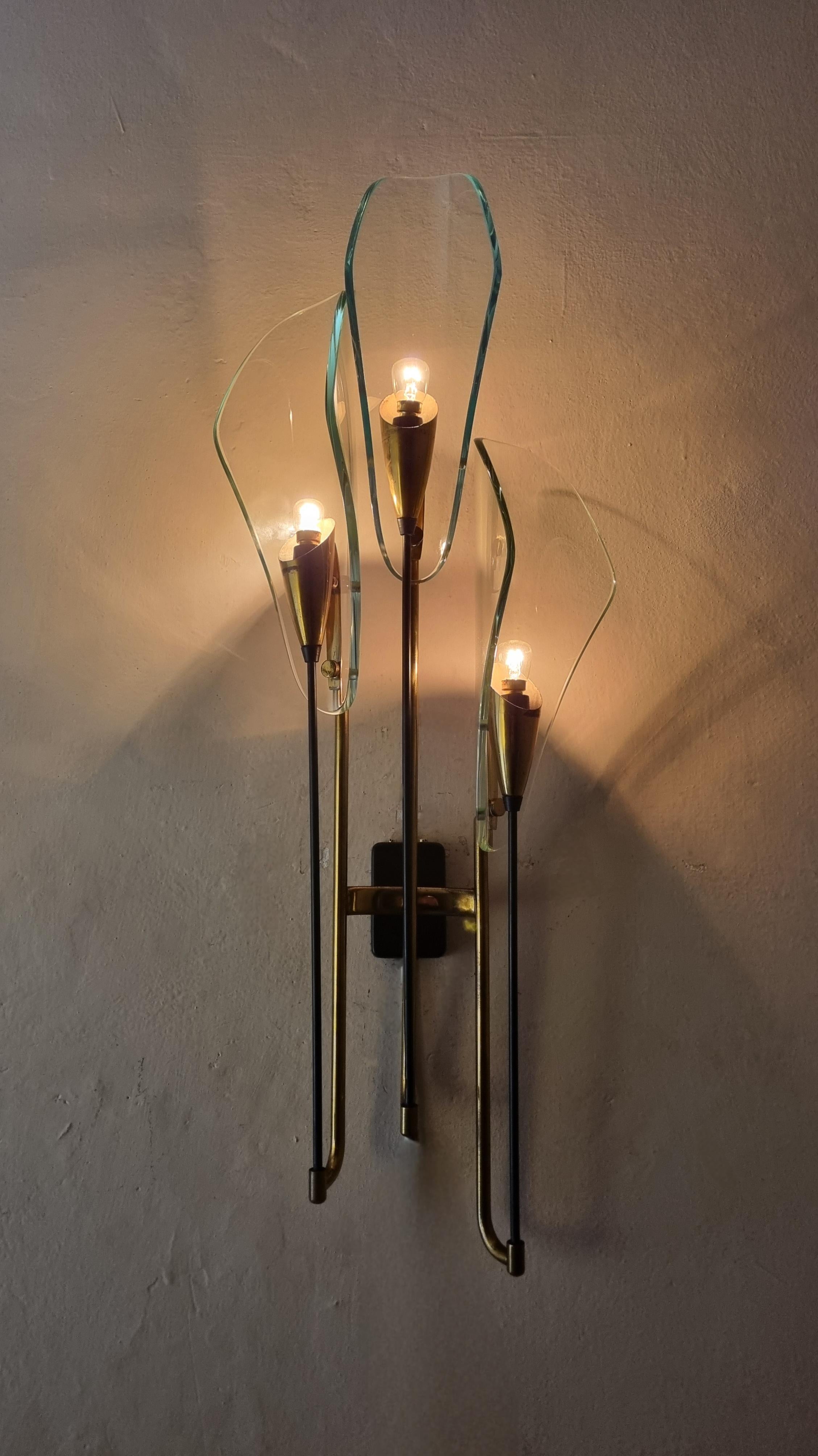 Großer Wandleuchter 1204, entworfen von Luigi Molin für Molinindustrie Mestre 1950 (Moderne der Mitte des Jahrhunderts) im Angebot