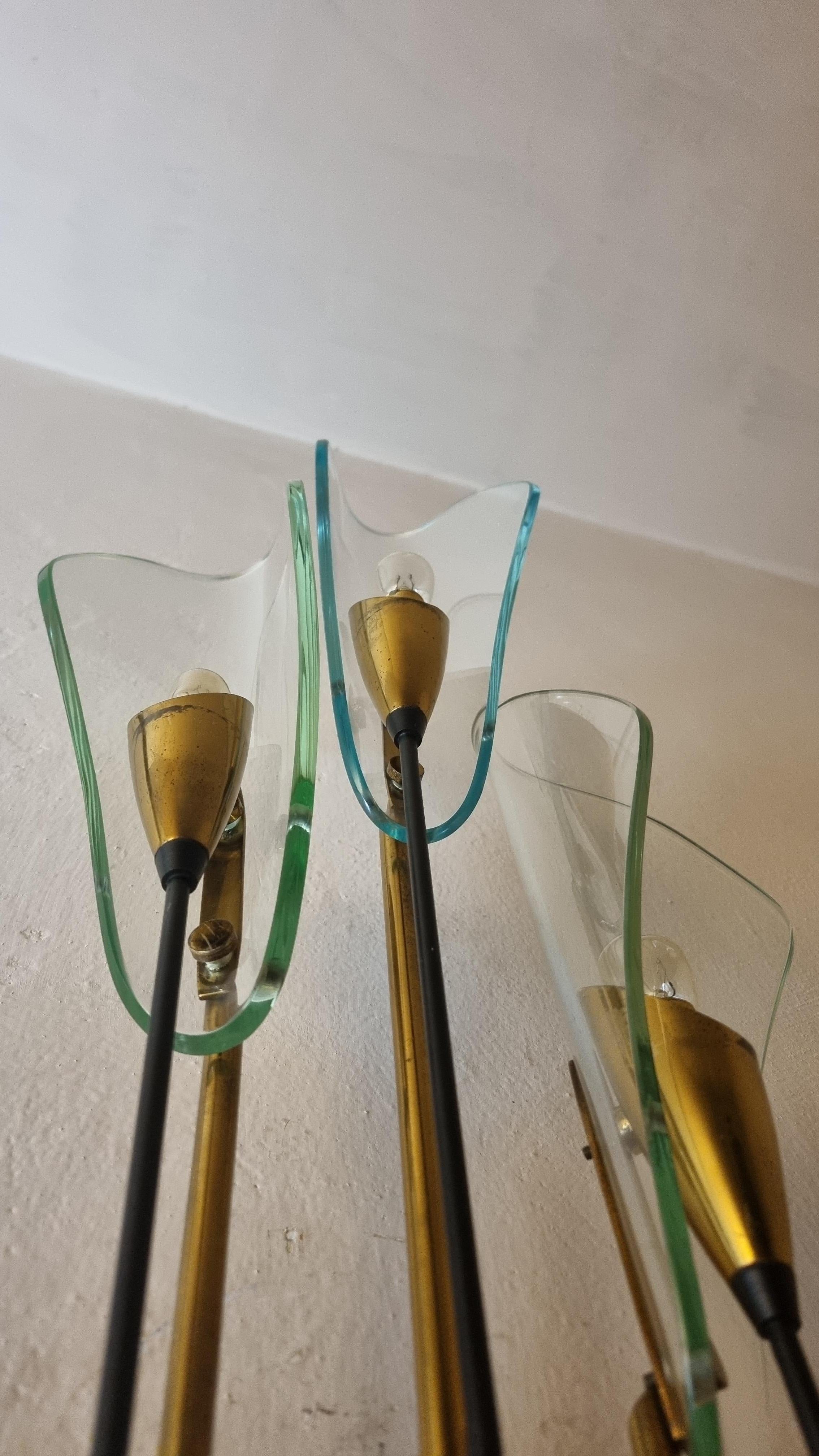 Großer Wandleuchter 1204, entworfen von Luigi Molin für Molinindustrie Mestre 1950 (Metall) im Angebot