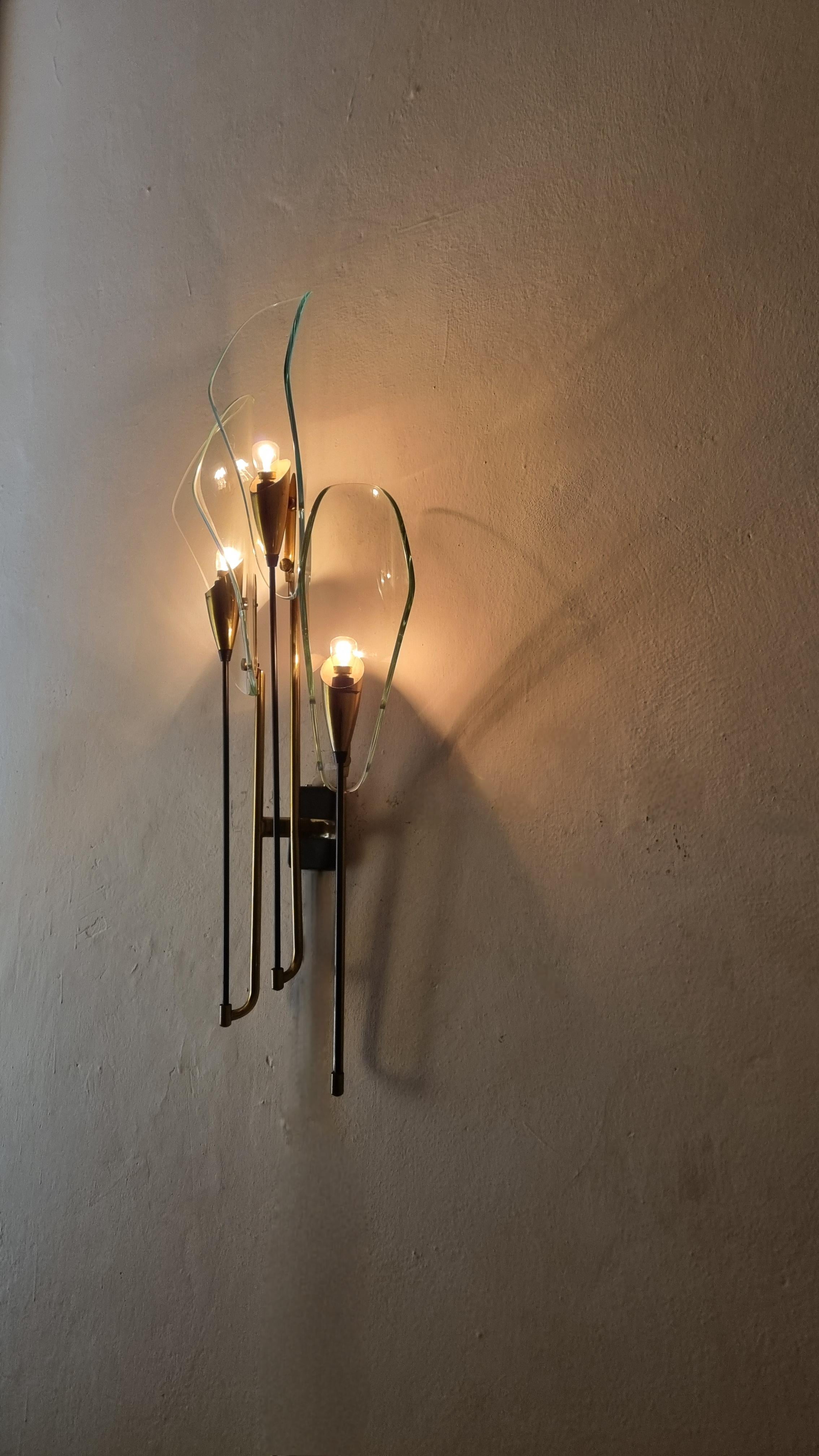 Großer Wandleuchter 1204, entworfen von Luigi Molin für Molinindustrie Mestre 1950 im Angebot 1