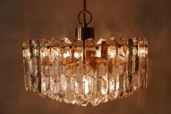 Large 13-Flamed Ice Glass Chandelier or Pendant Lamp Palazzo by Kalmar Franken