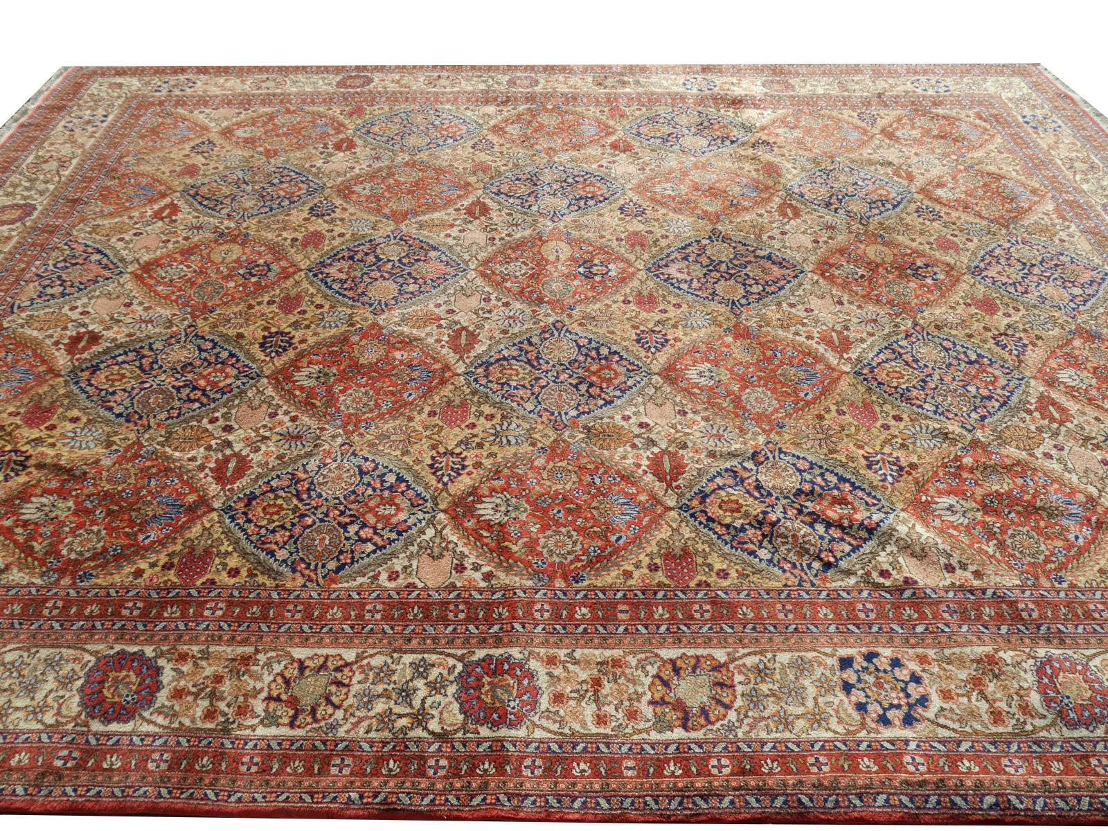 Romanian Kerman Style European Hand Knotted Rug 13 x 10 ft Djoharian Collection For Sale